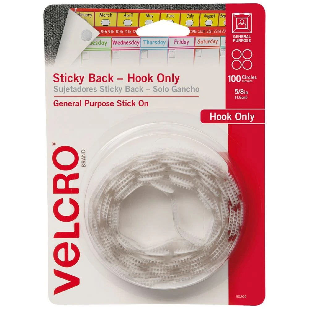 1 VELCRO Hook Only Dots 16mm 100 Pack White, 1 of 1