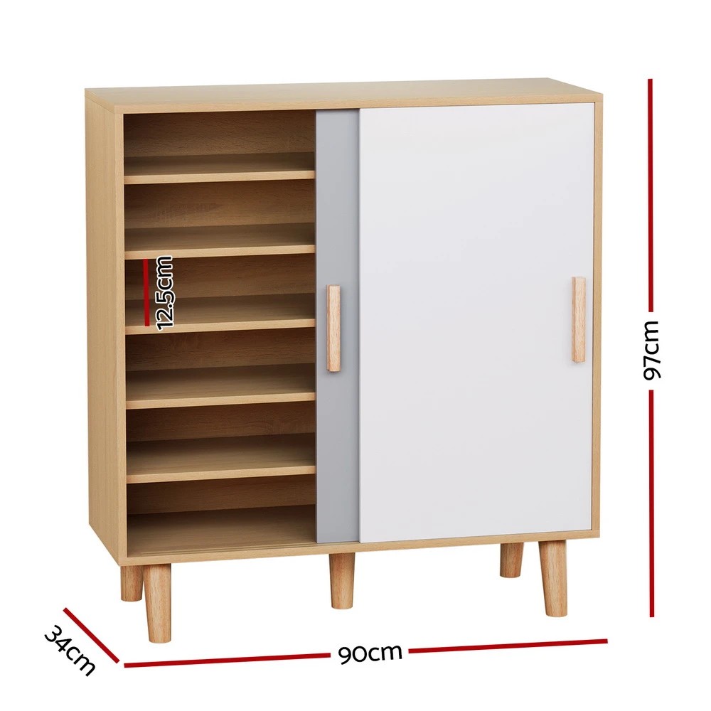 3 Artiss Shoe Cabinet 30 Pairs Sliding Doors - Multi, 3 of 3