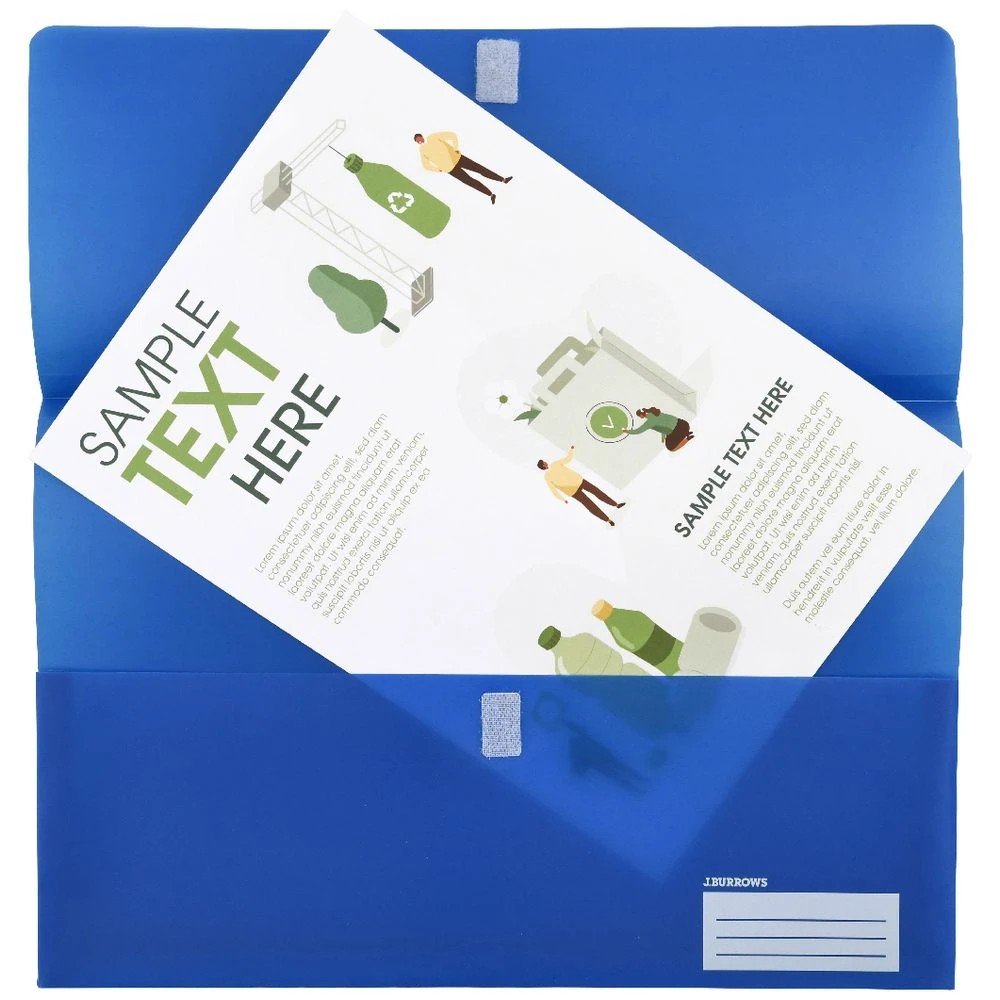 3 J.Burrows Foolscap Document Wallet Navy, 3 of 3