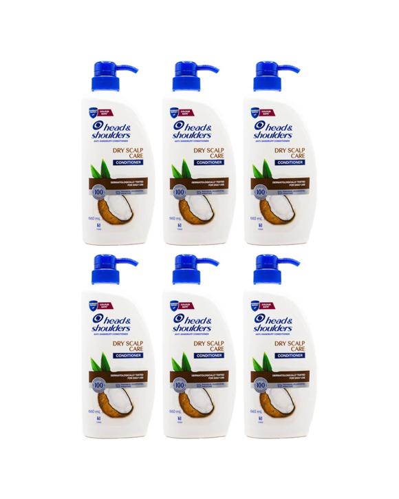 HEAD & SHOULDERS 6PK Anti Dandruff Conditioner 660ml Dry Scalp Hair Care - White