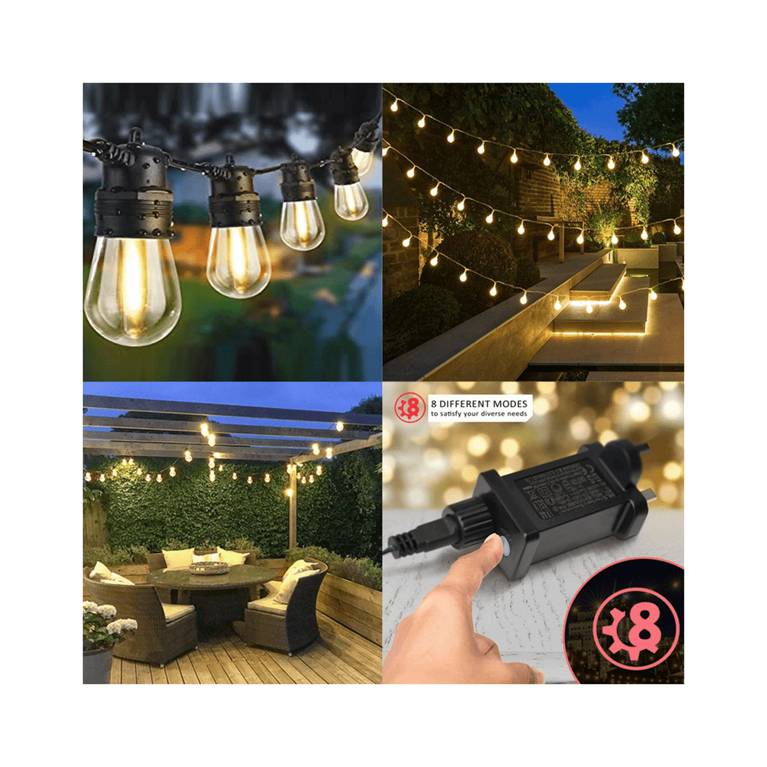 3 Sansai 20 Bulb Led 9w Festoon Warm White Outdoor Décor Festive String Lights 23m
 - White, 3 of 3