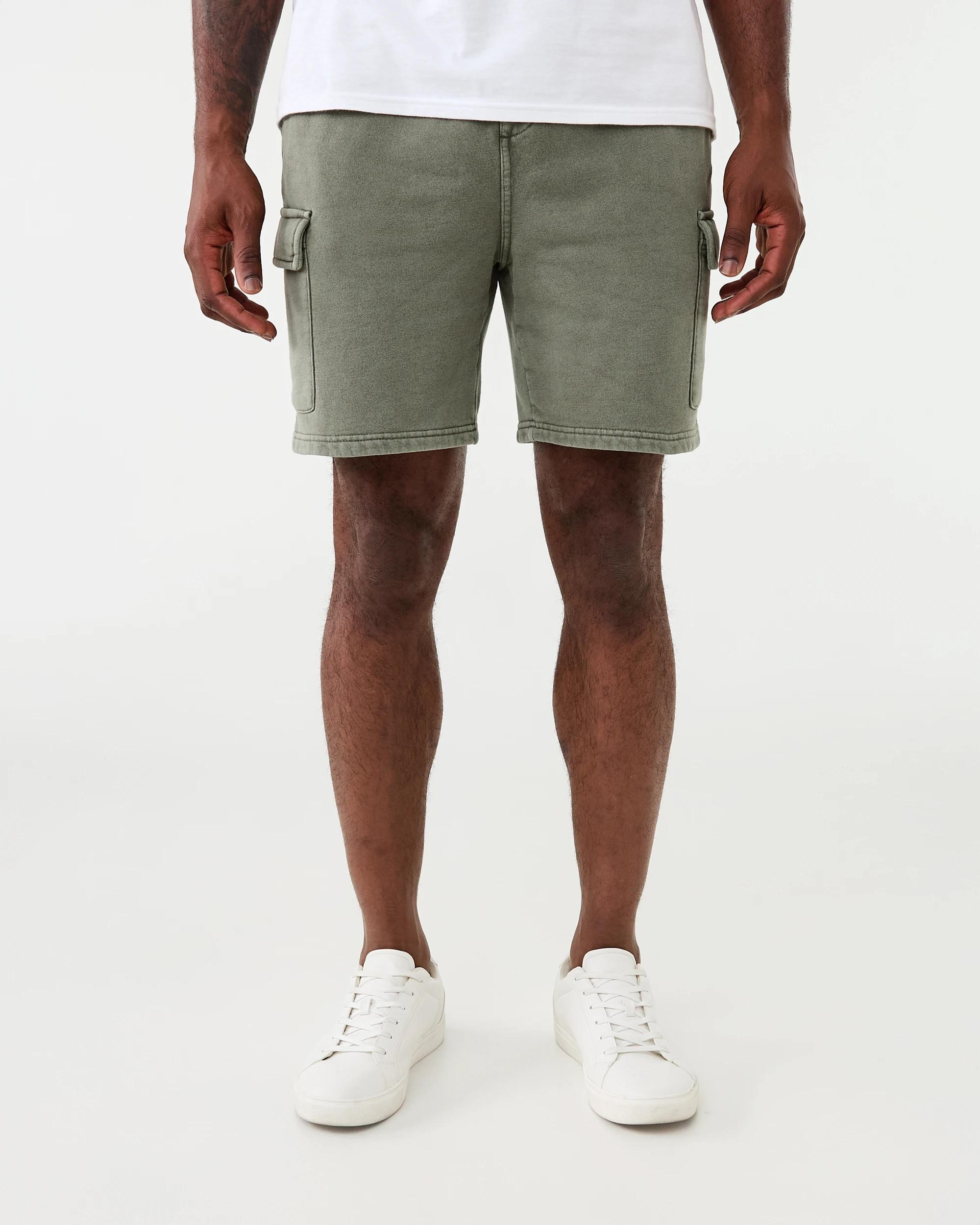 7 Washed Cargo Knit Shorts Grn Smkolv, 7 of 7
