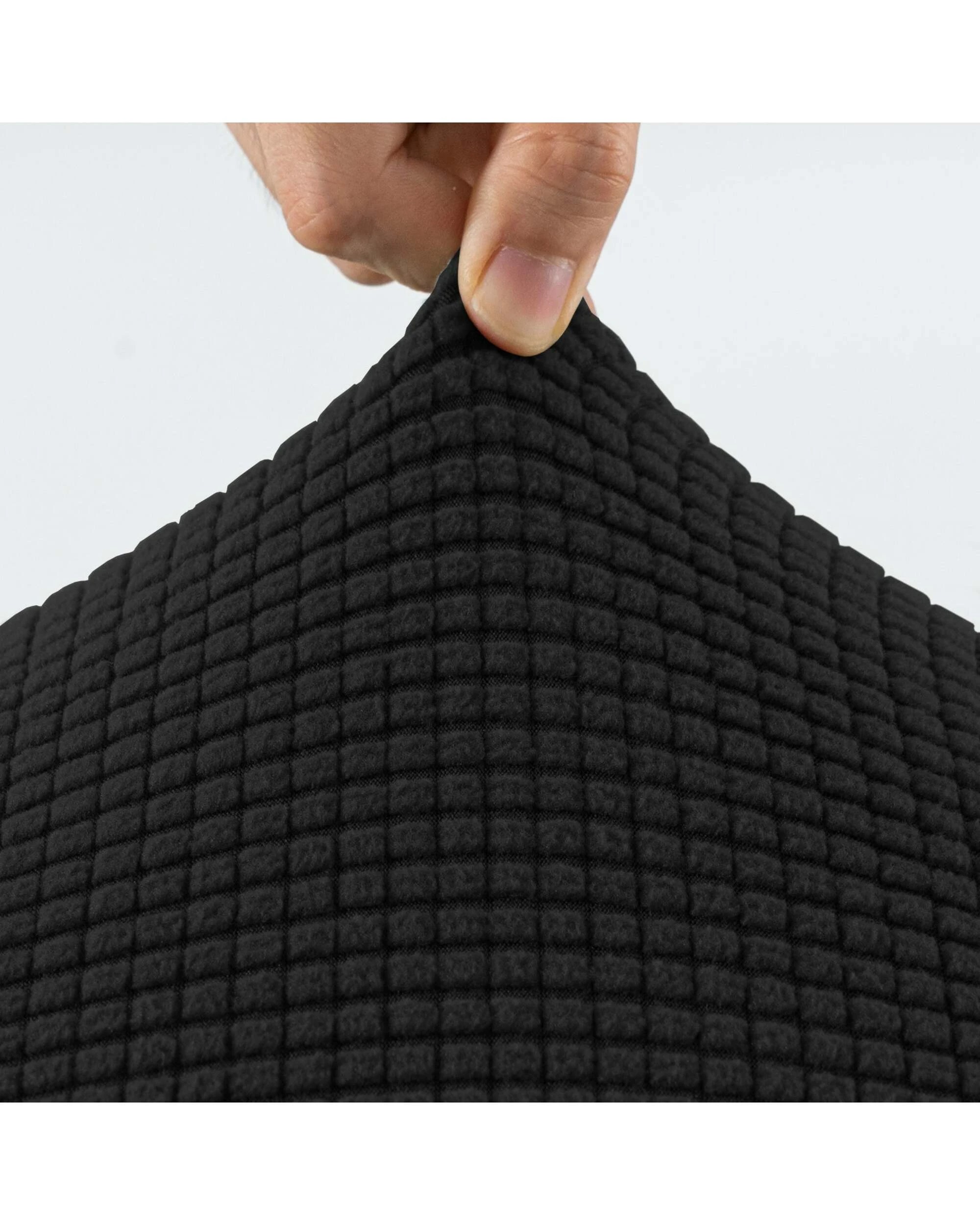 3 Smarcute 3 Seater High Stretch Jacquqard Textured Sofa Cover - Black, 3 of 5