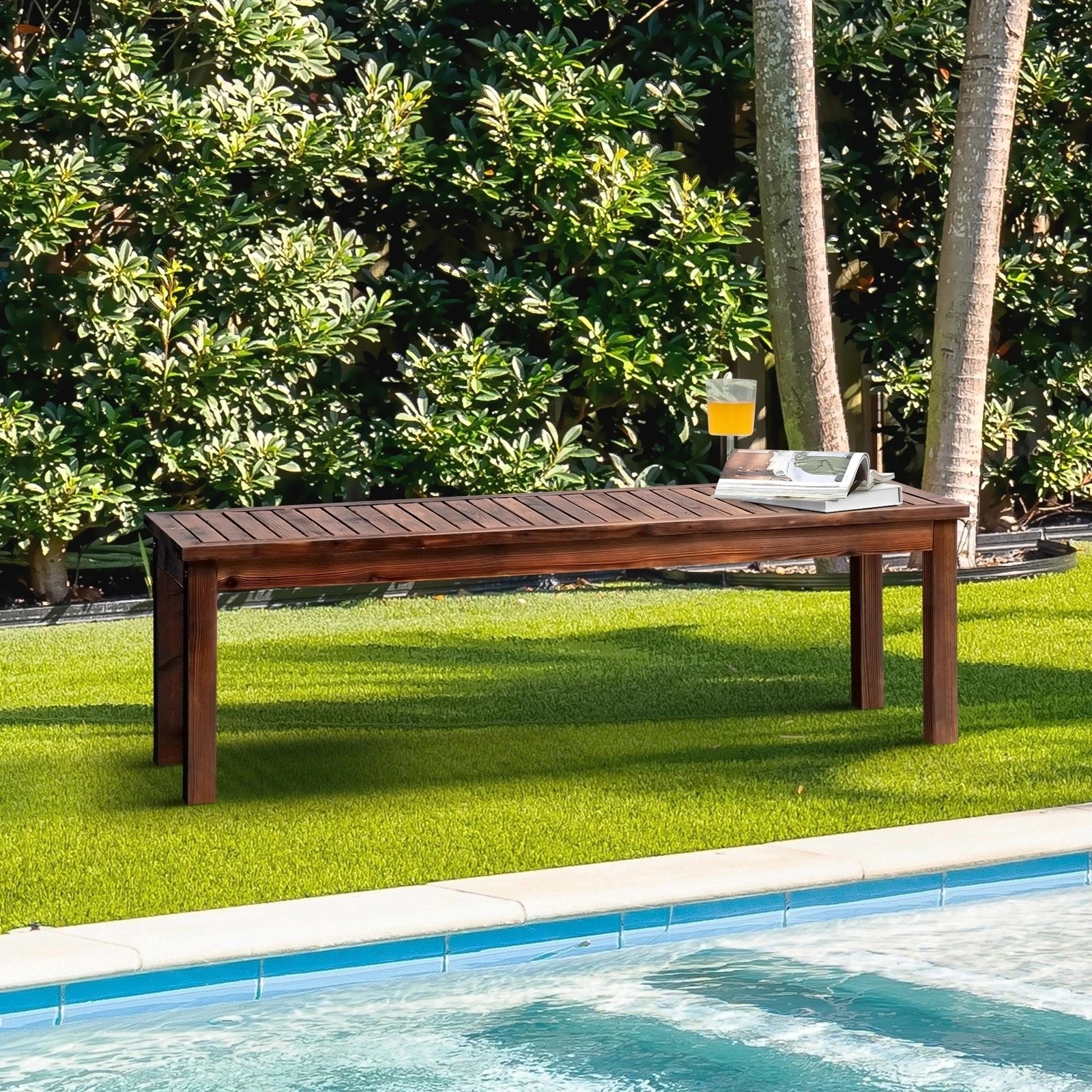 9 Livsip 120cm Garden Bench Outdoor Slatted Seat
 - Charcoal, 9 of 9