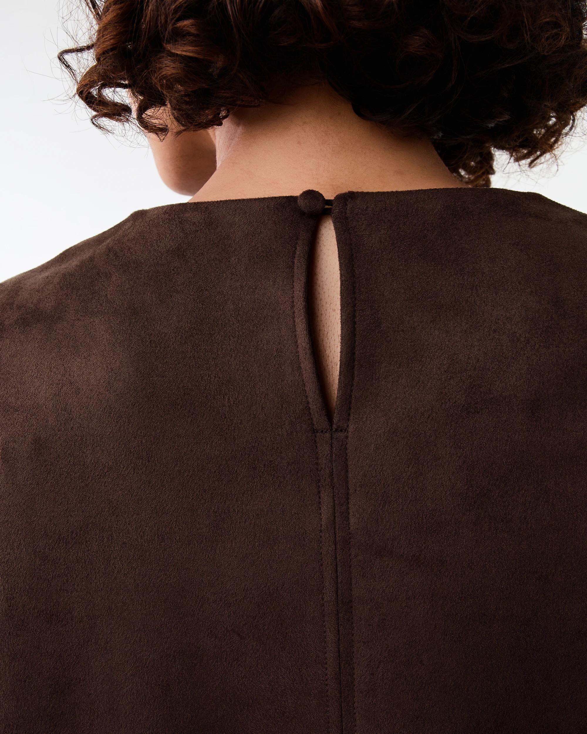 5 Short Sleeve Suedette T-shirt Mini Dress Melt Brown, 5 of 7