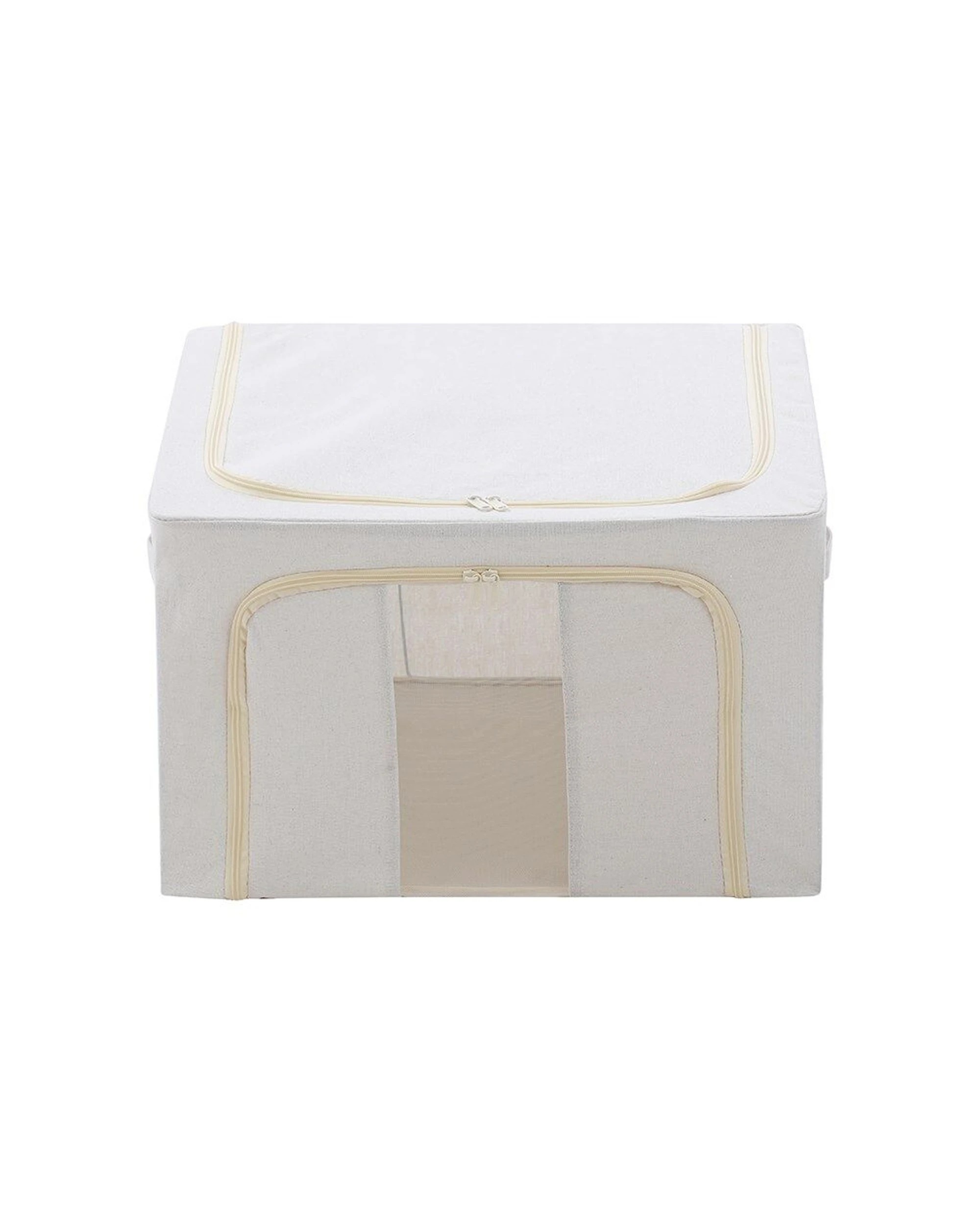 5 Boxsweden Kloset Linen Storage Box Metal Frame Zippered Handles 50x40x33cm - White, 5 of 5