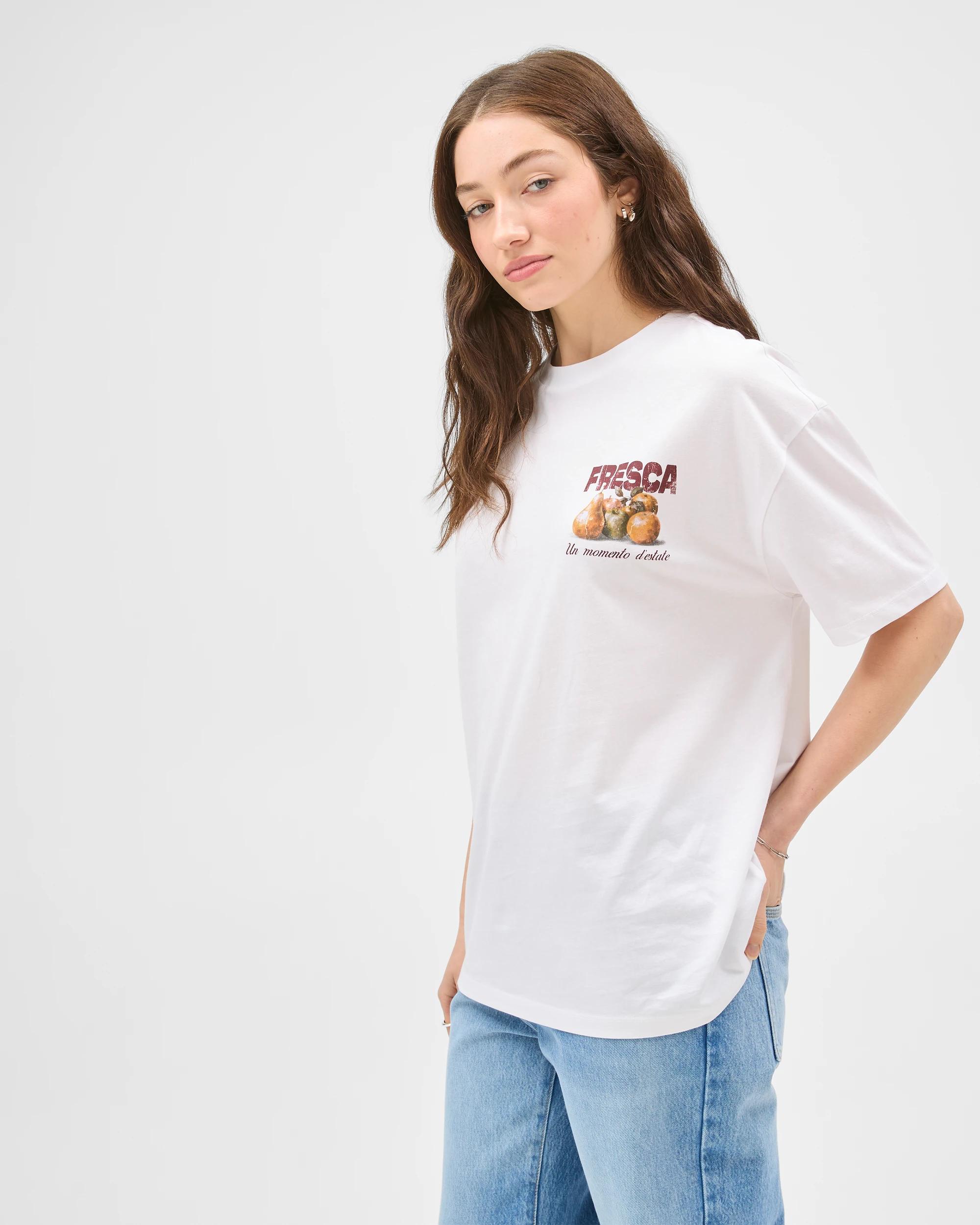 5 Lily Loves Australian Cotton Oversized Boyfriend T-Shirt WHITE FRESCA, 5 of 7