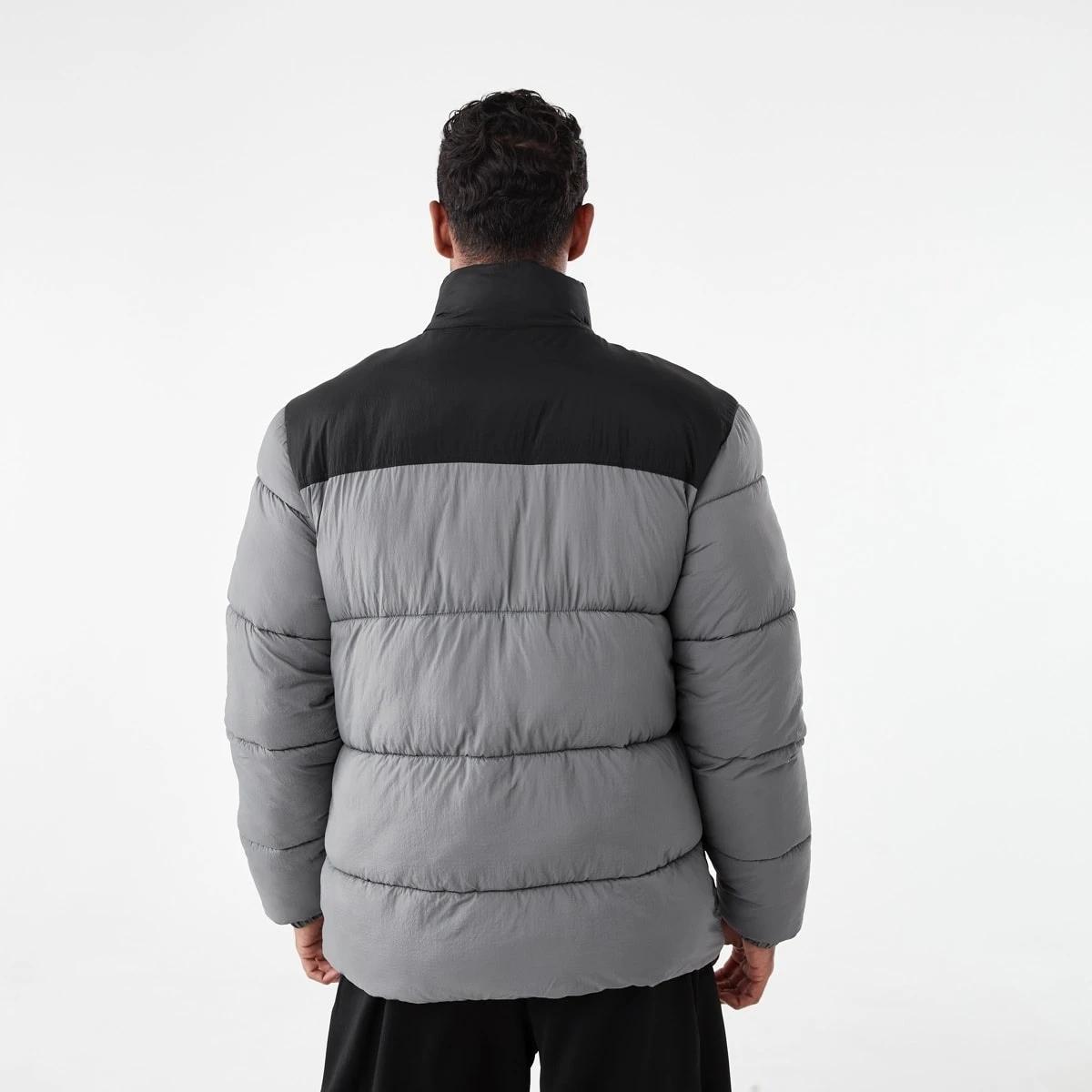 4 Active Mens Outdoor Funnel Contrast Puffer Jacket Quietshade, 4 of 7
