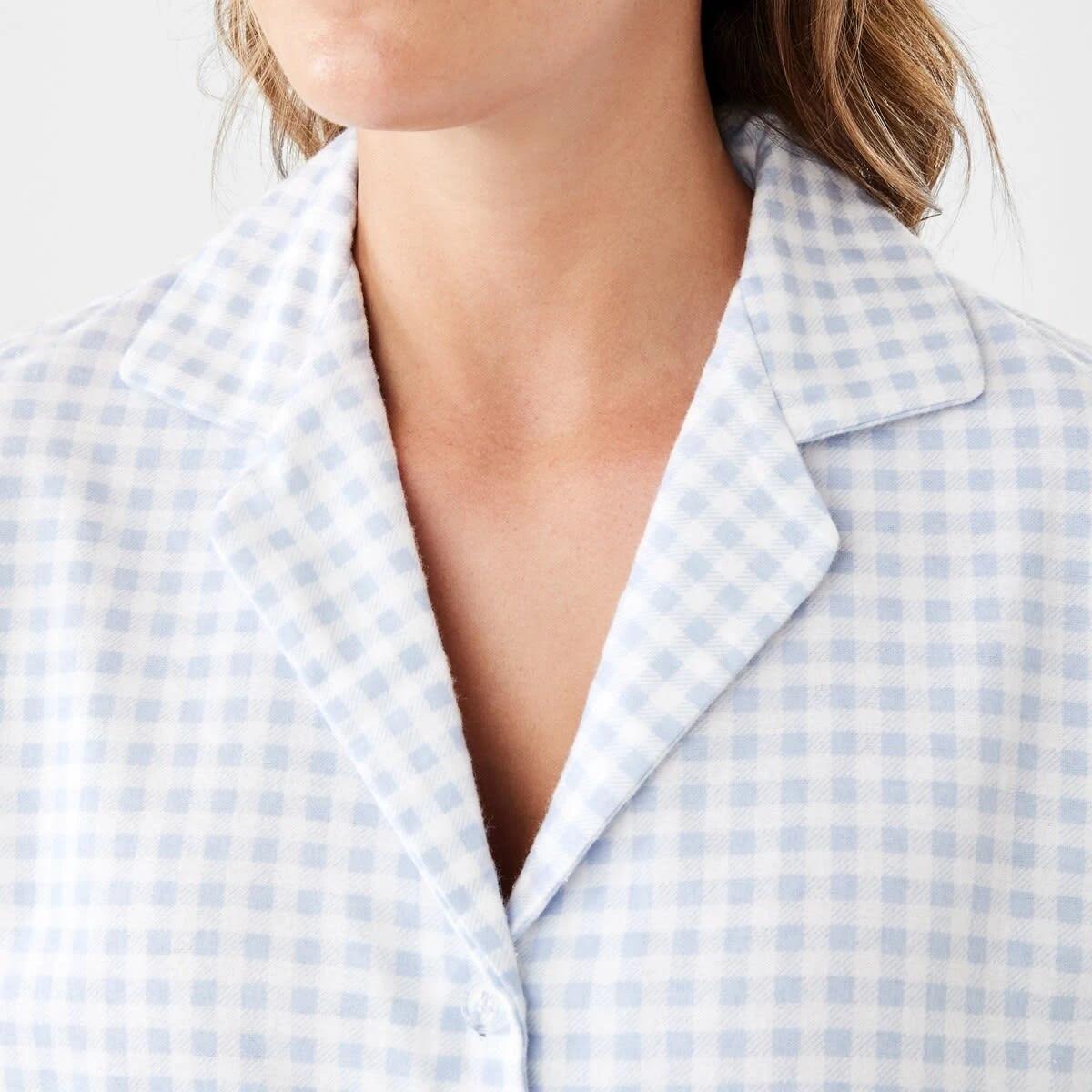 5 Flannel Pyjama Set Check Blue, 5 of 7