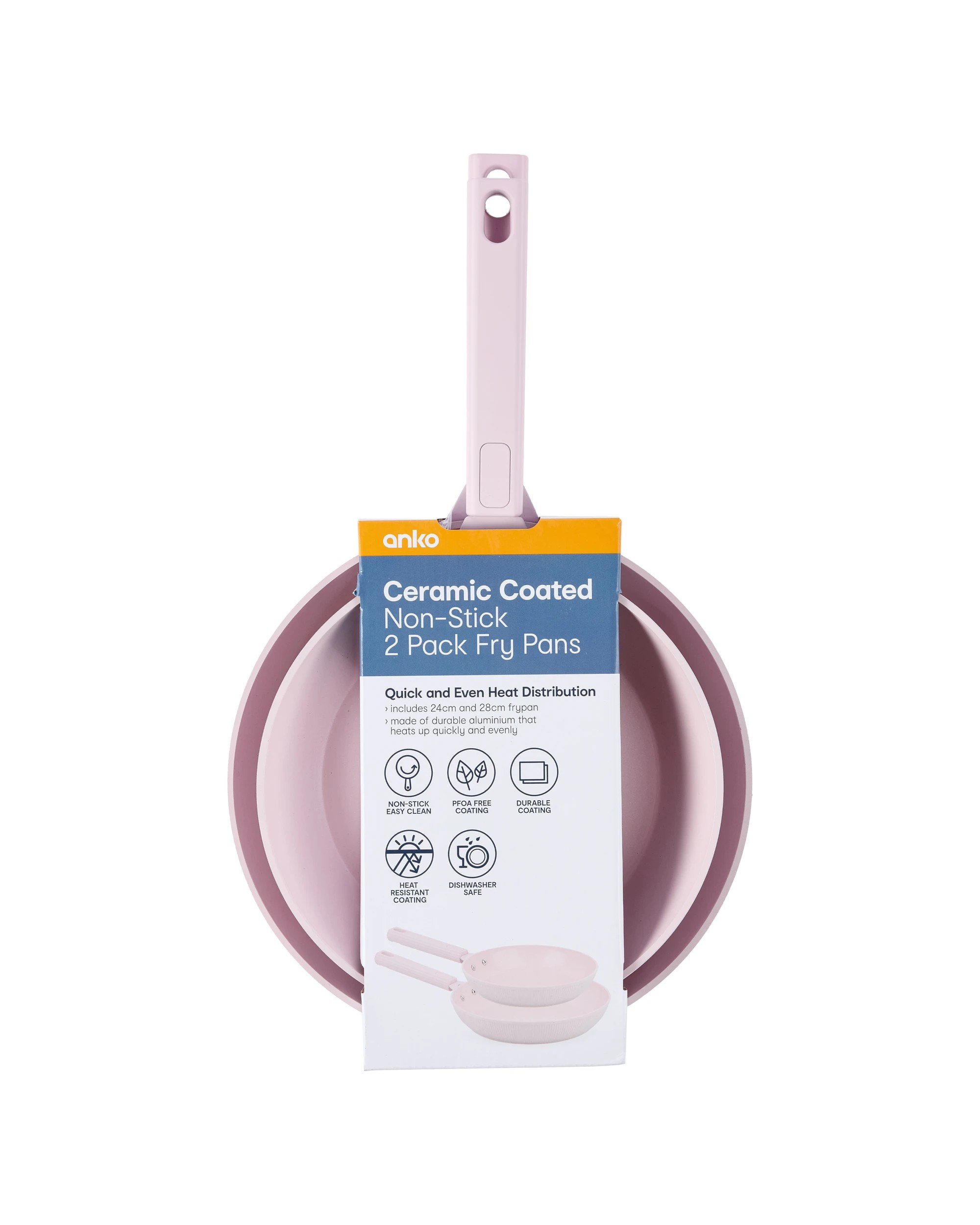 7 2 Pack Ceramic Coated Non Stick Fry Pans - Pink, 7 of 7