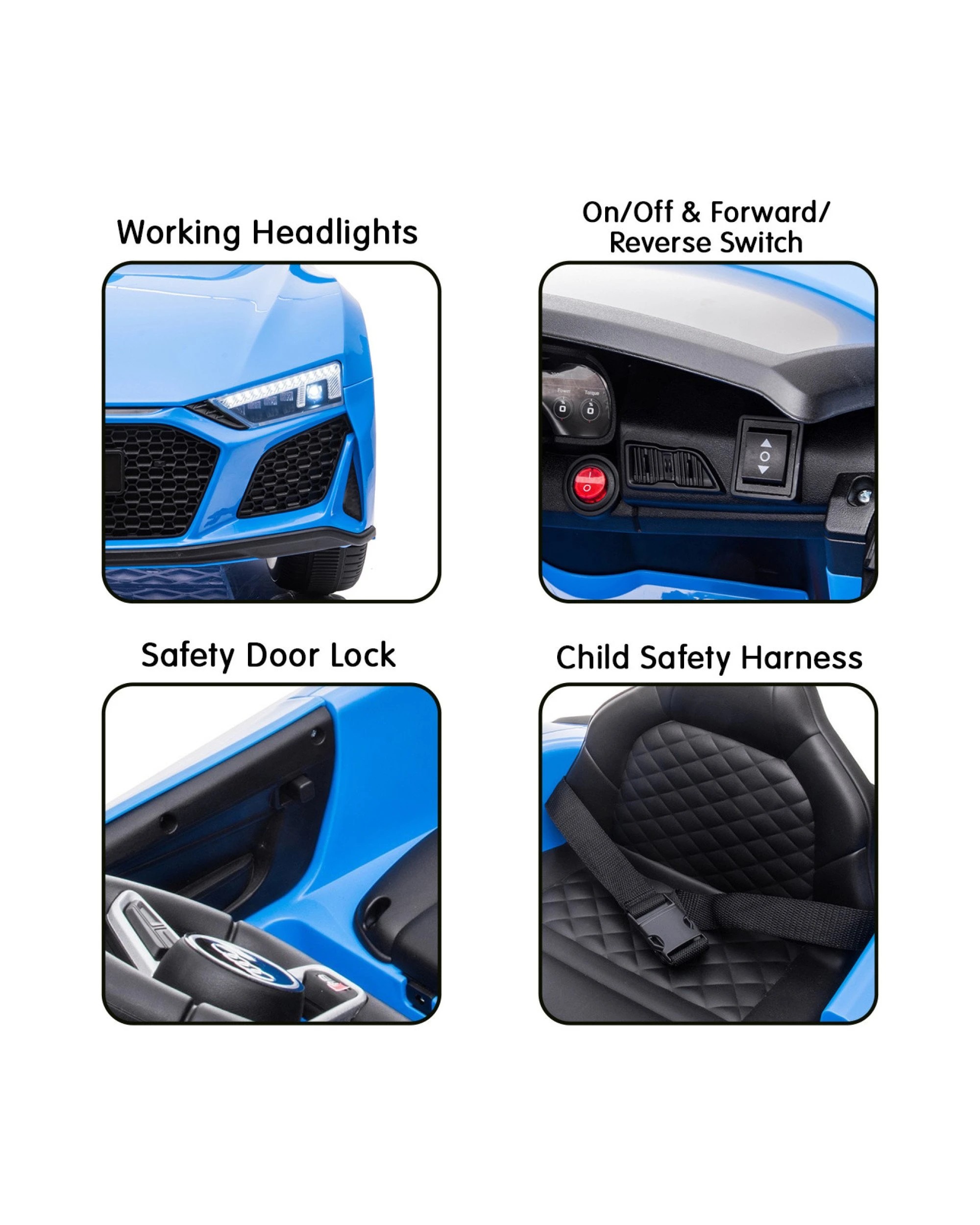 7 Kahuna Audi Sport Licensed Kids Electric Ride On Car Remote Control Blue, 7 of 10