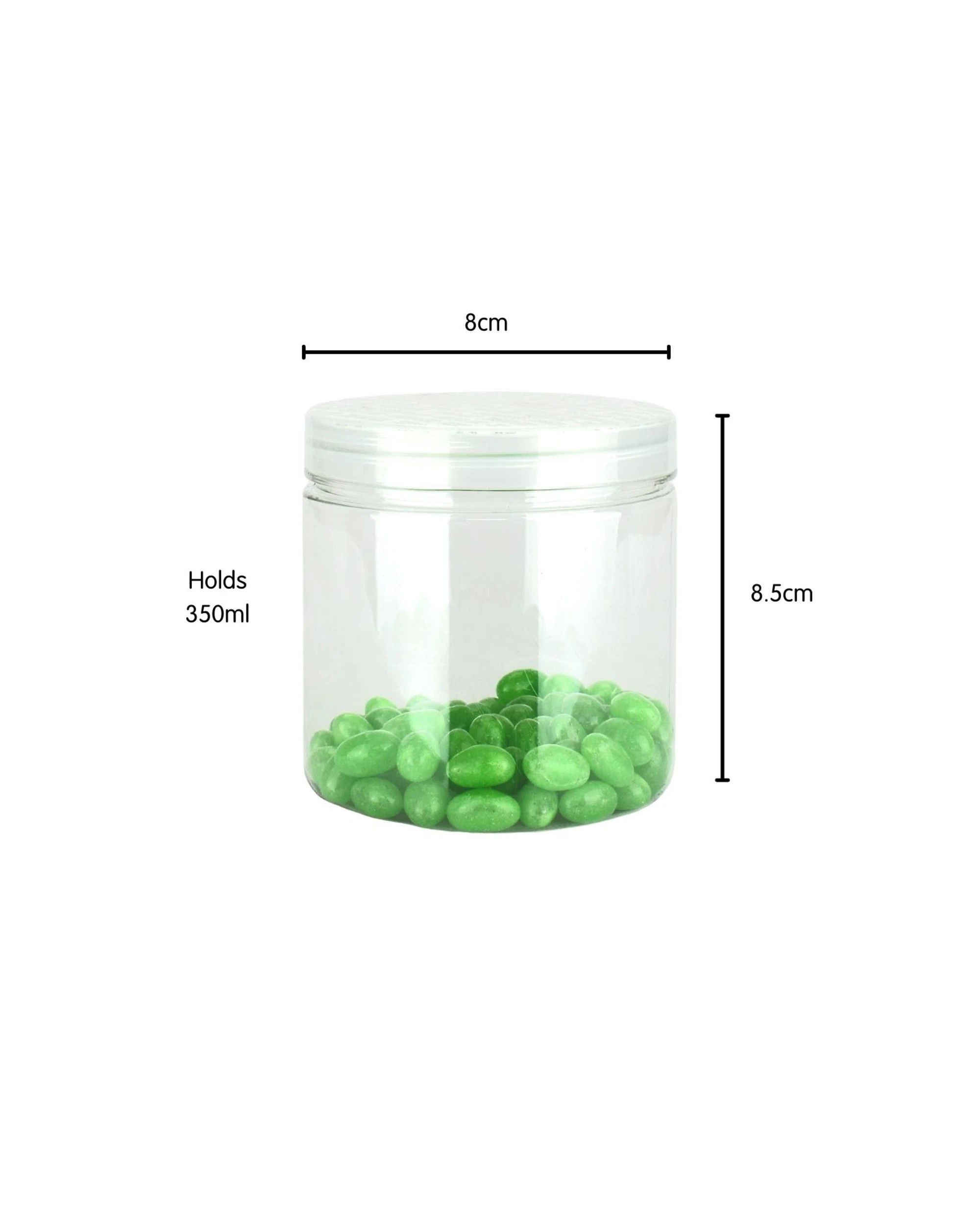 2 Partyrama Clear Plastic Round Screw Top Jar 350ml, 2 of 4