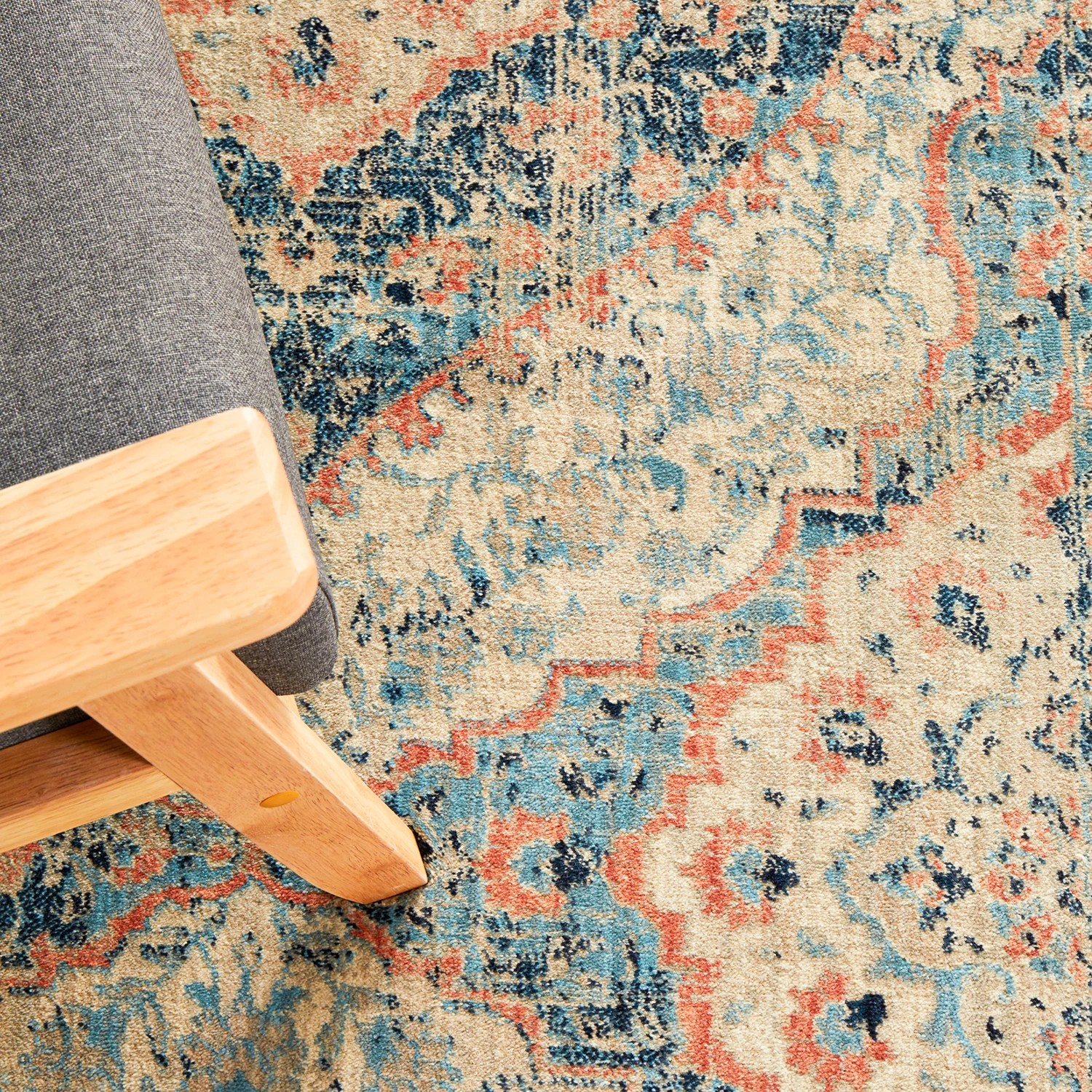 8 Common Ground Rugs Sojourn 150 400x80cm Runner - Large Pet Friendly Rug - Blue, 8 of 9