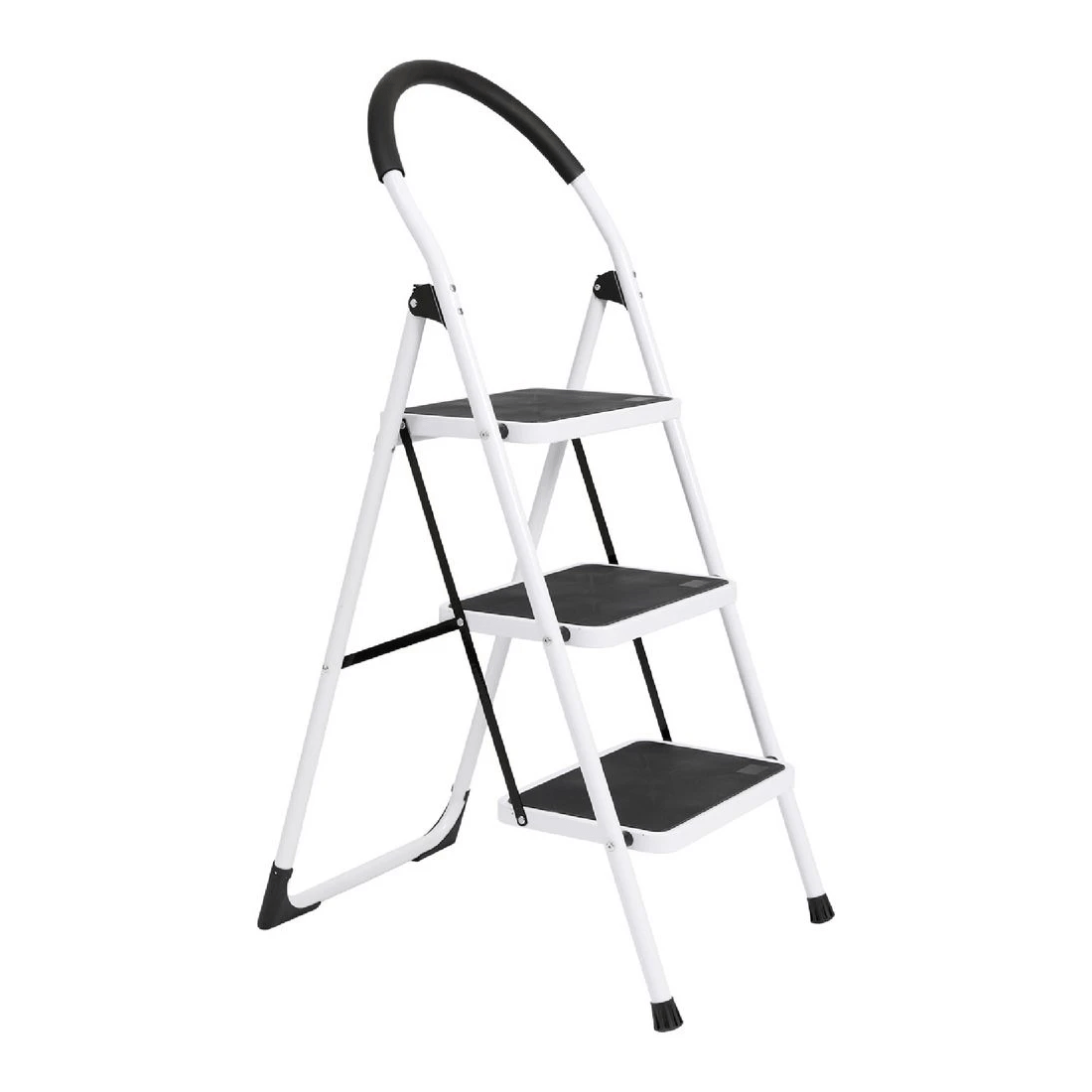 1 J.Burrows 120kg 3 Step Ladder White, 1 of 7