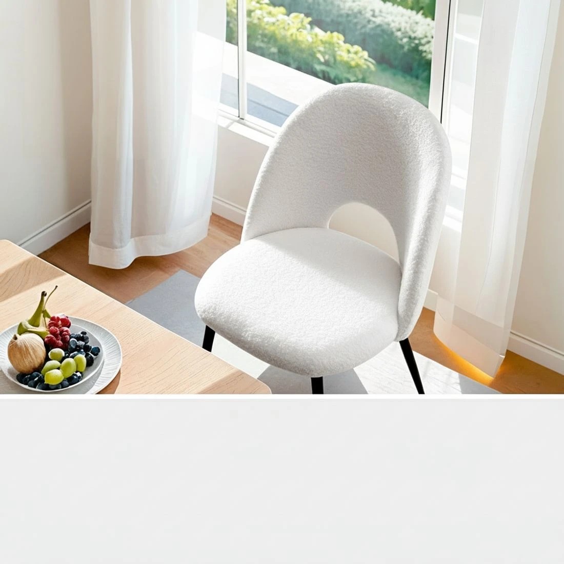 4 1 Set of 2 Artiss Dining Chair Boucle - White, 4 of 5