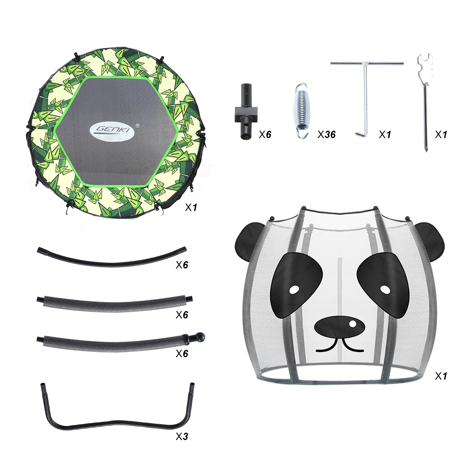 3 Genki 55 Inch Panda Trampoline Enclosure Caps - Multi, 3 of 3