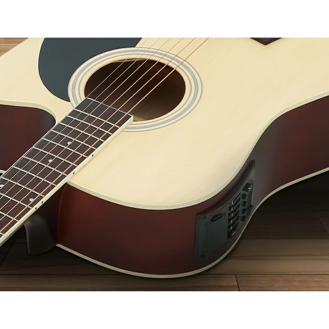 5 Alpha 41 Inch Acoustic Guitar Equaliser Electric Output Jack Cutaway Wood - Natural, 5 of 6