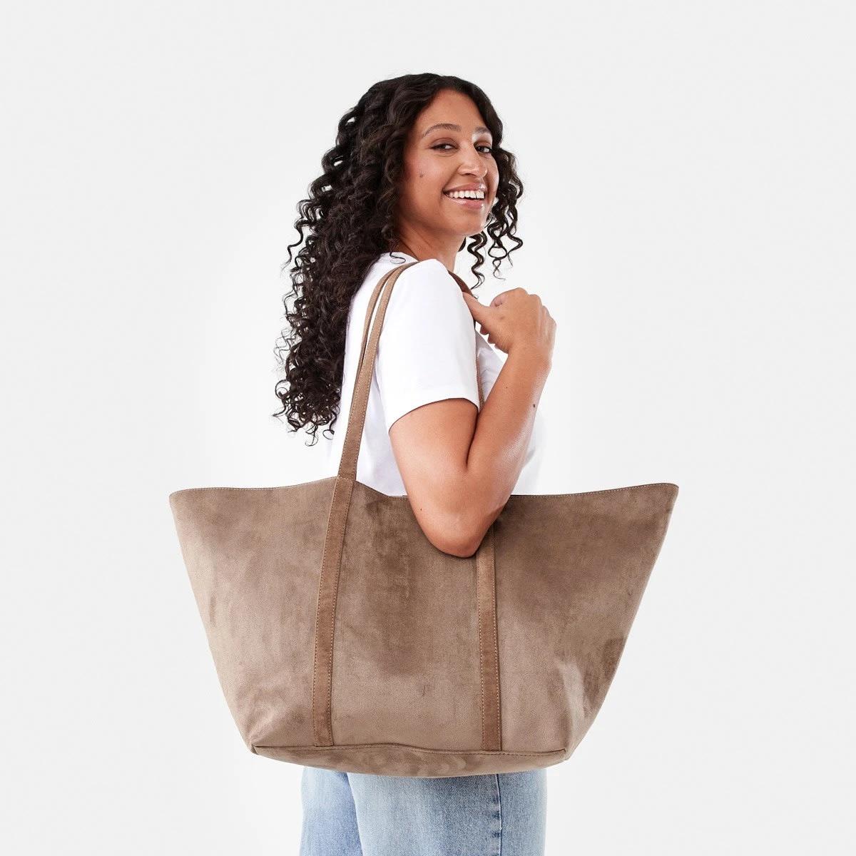 5 Suedette Tote Bag Soft Mocha, 5 of 5