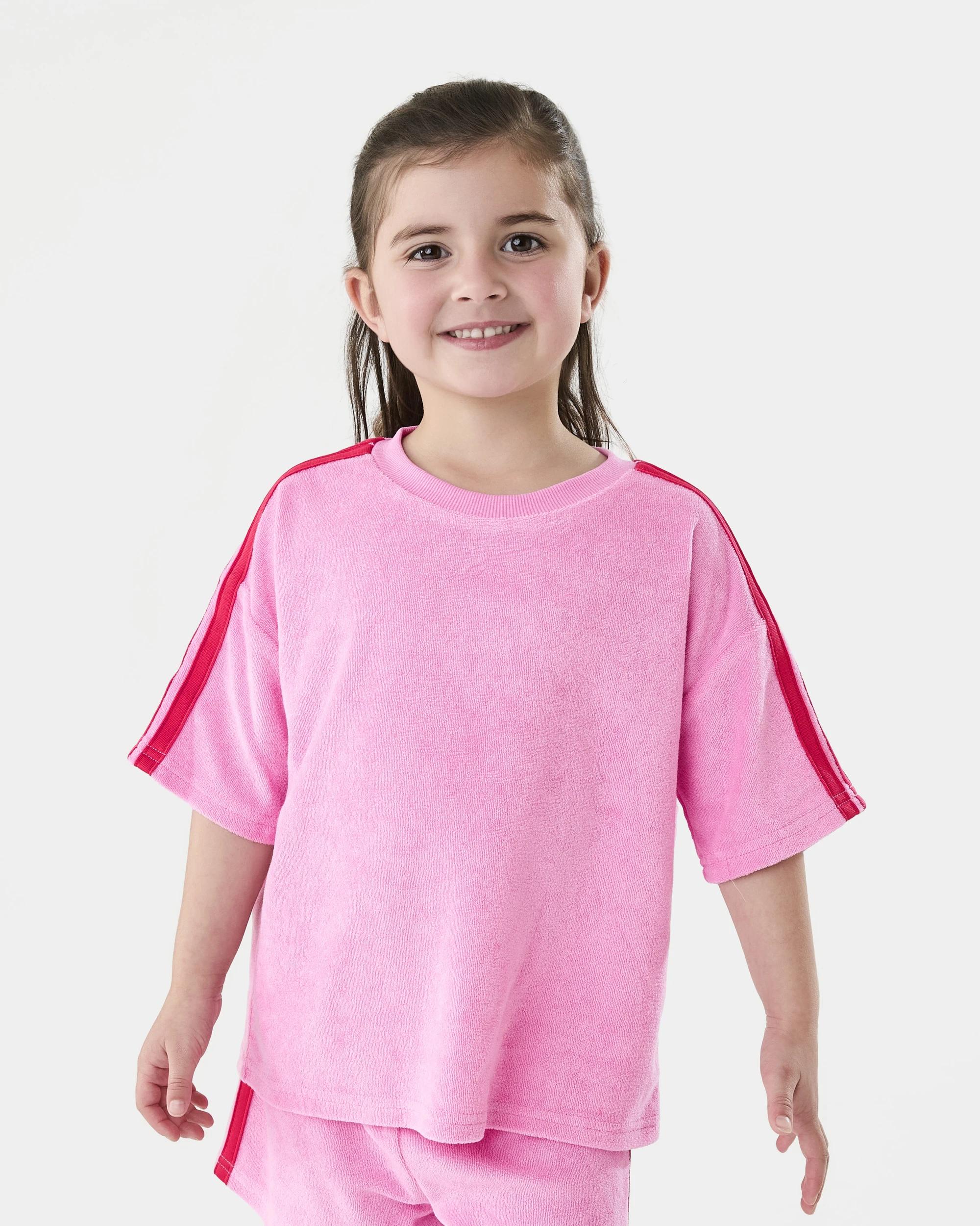 1 Short Sleeve Textured T-shirt Rose Pnk, 1 of 7