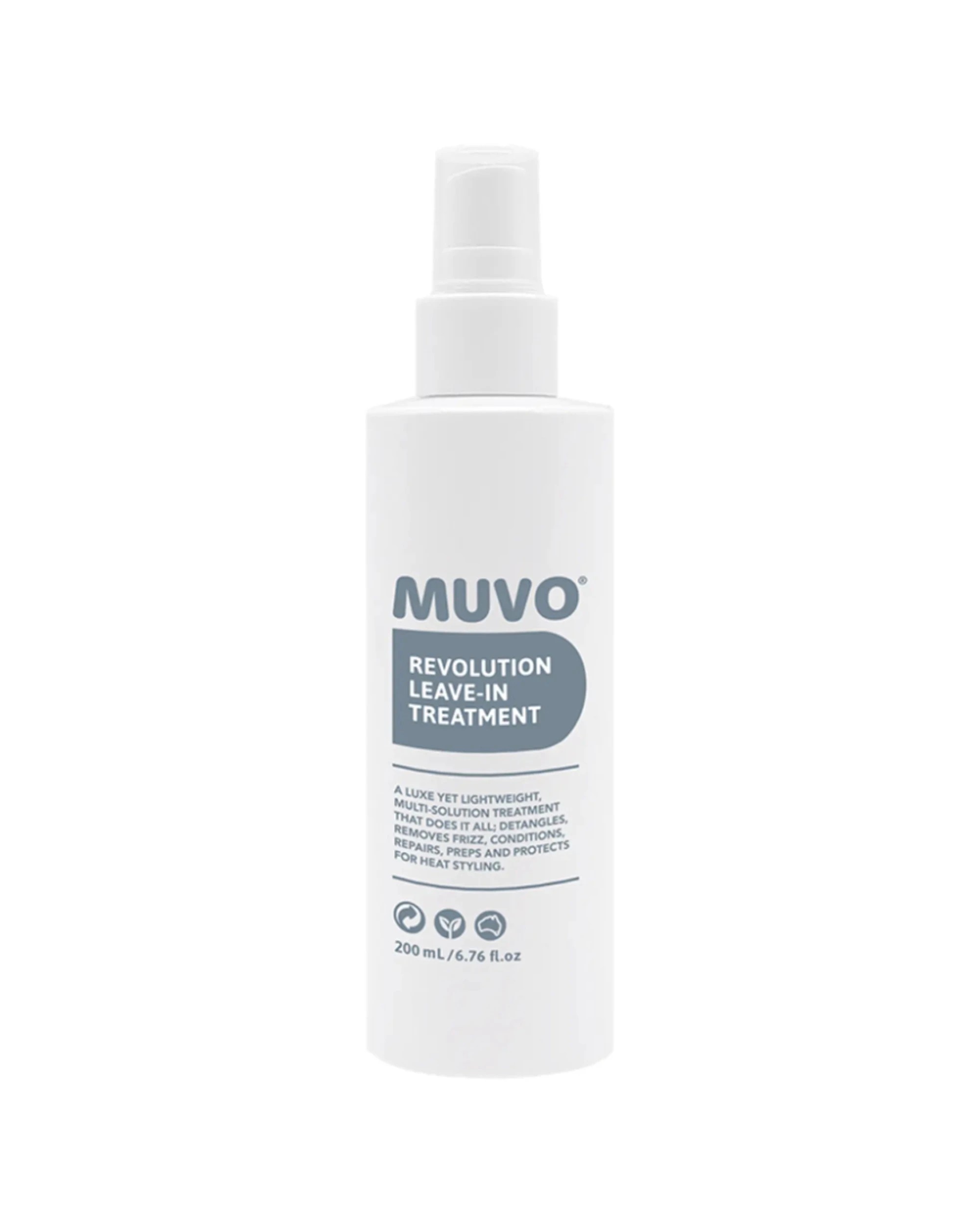 1 MUVO Leave-In Treatment -Action Hair Styling Spray 200ml - White, 1 of 3