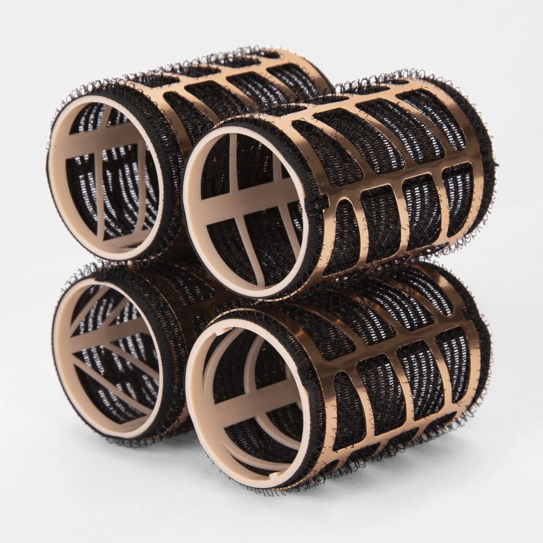 4 4 Pack Thermal Blow Dry Rollers - Medium, Black and Gold Look, 4 of 5