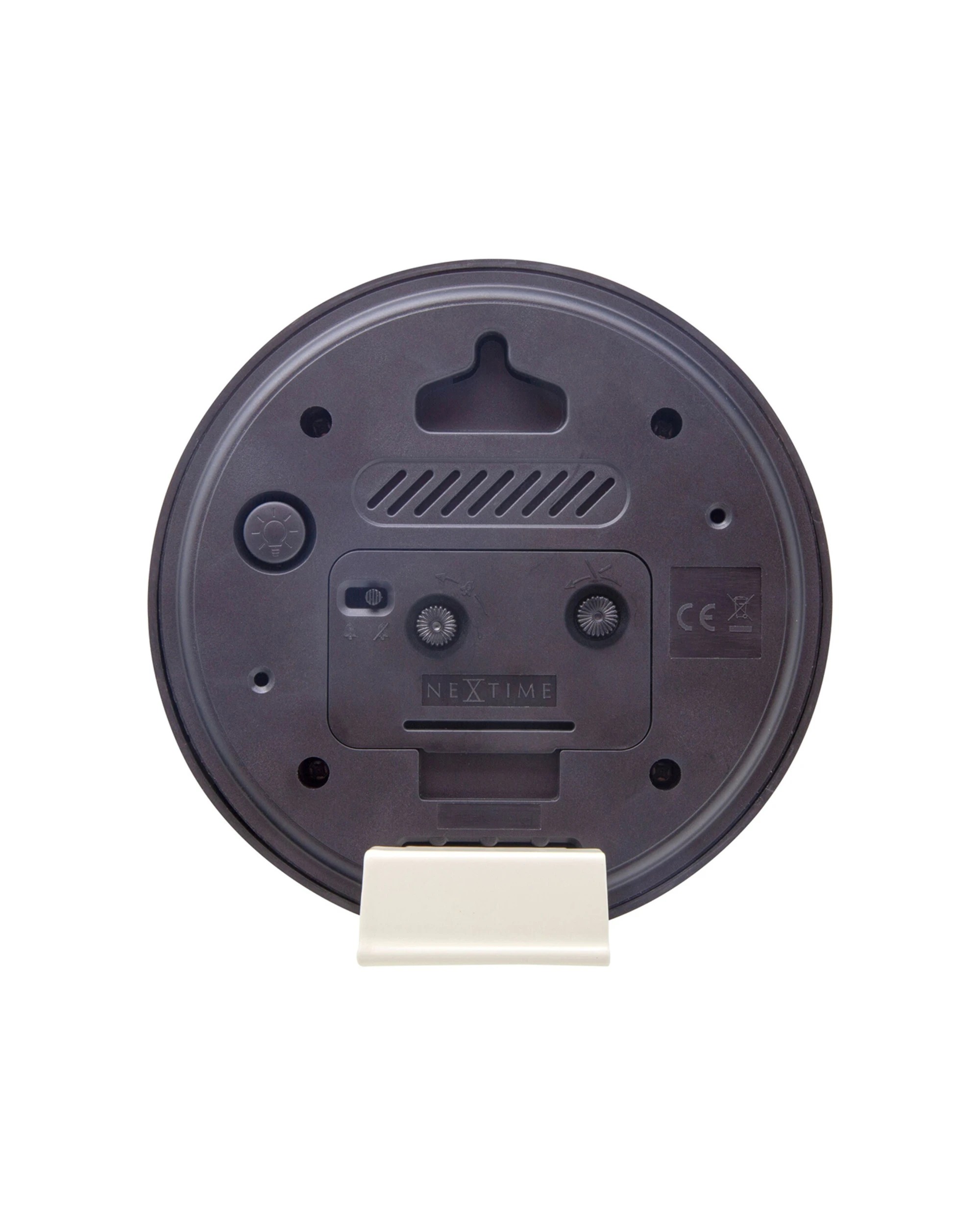 5 NEXTIME Reflect Alarm Clock Silent Movement Night Light Wall Table Use - White, 5 of 7