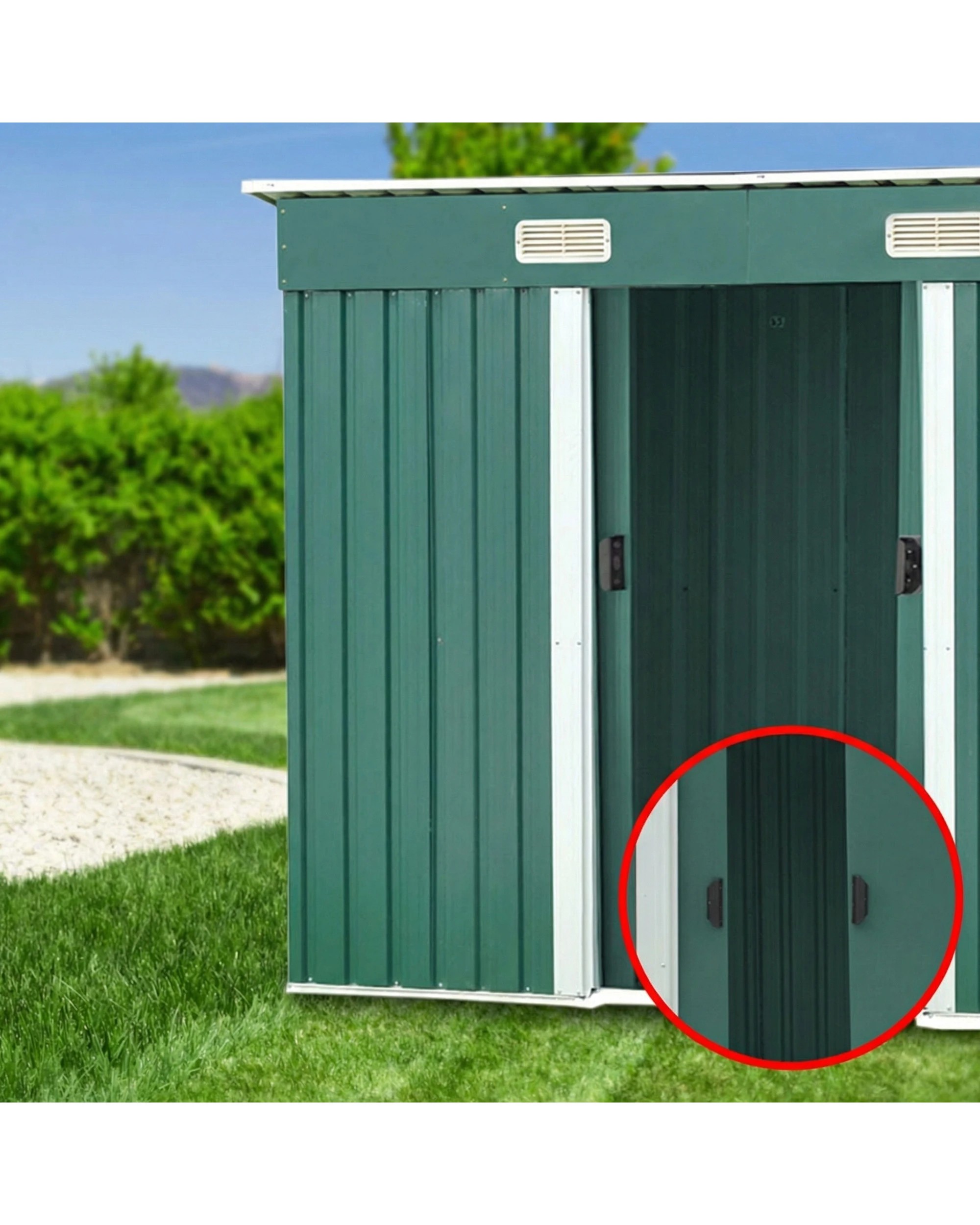 4 Wallaroo 4ft x 6ft Garden Sheds Tool Storage Outdoor Workshop Shelter Flat Roof, 4 of 8