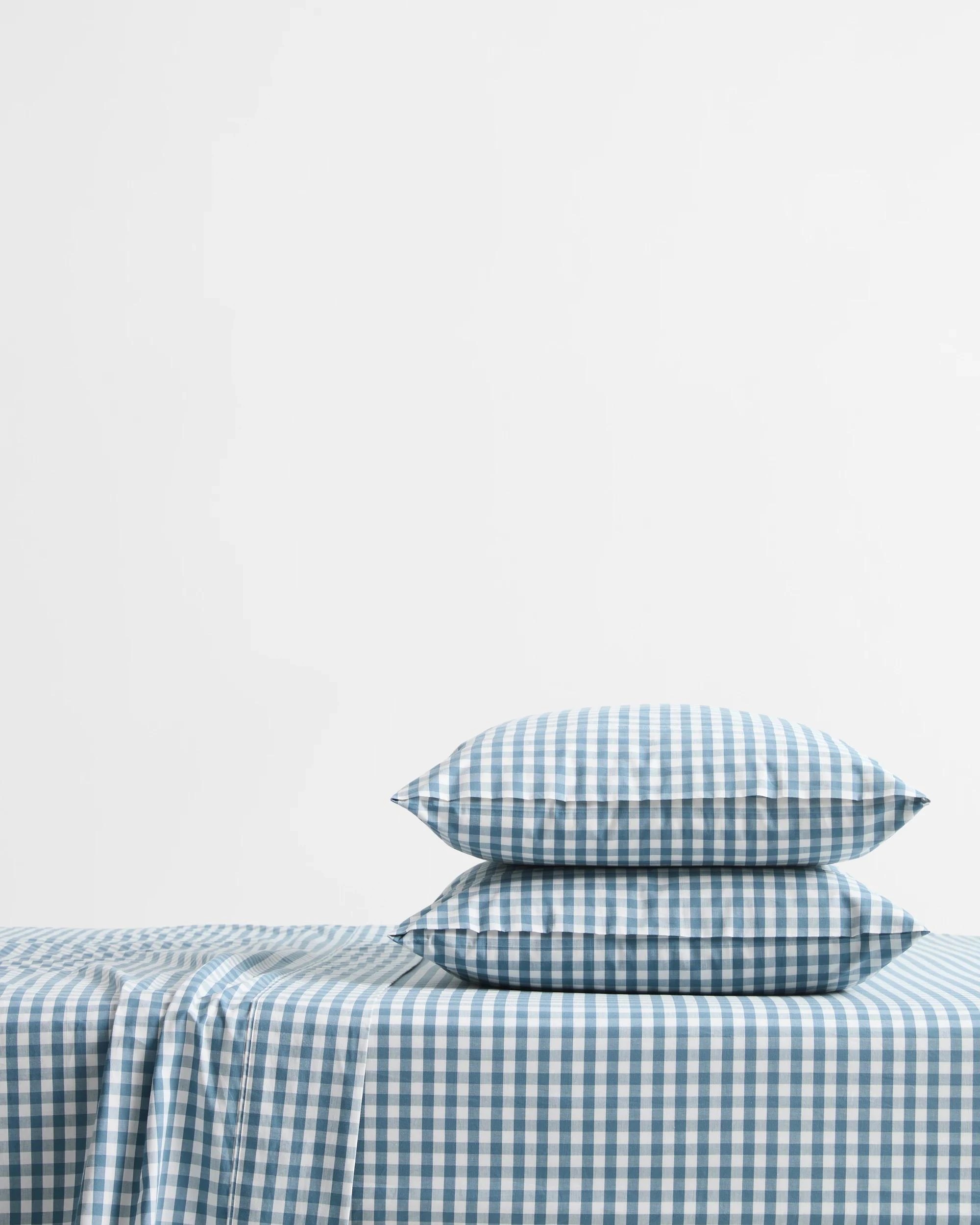 1 Target Gingham Australian Cotton Mix & Match Standard Pillowcases 2 Pack - Queen Bed - Blue, 1 of 1