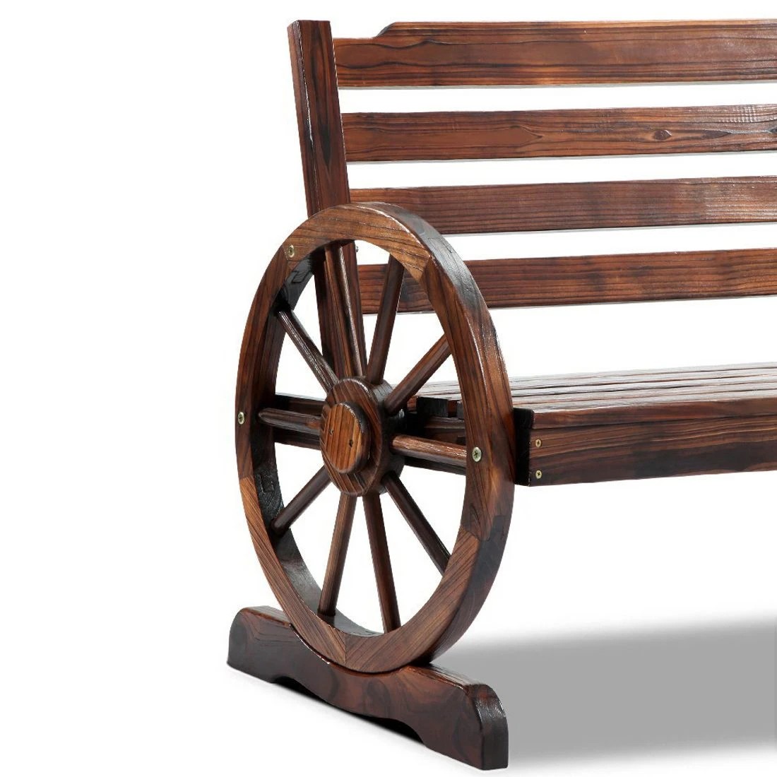 8 Gardeon Outdoor Garden Bench Wooden 2 Seat Wagon Chair Patio Furniture Durable Space Saving Outdoor Bistro Set - Brown, 8 of 8