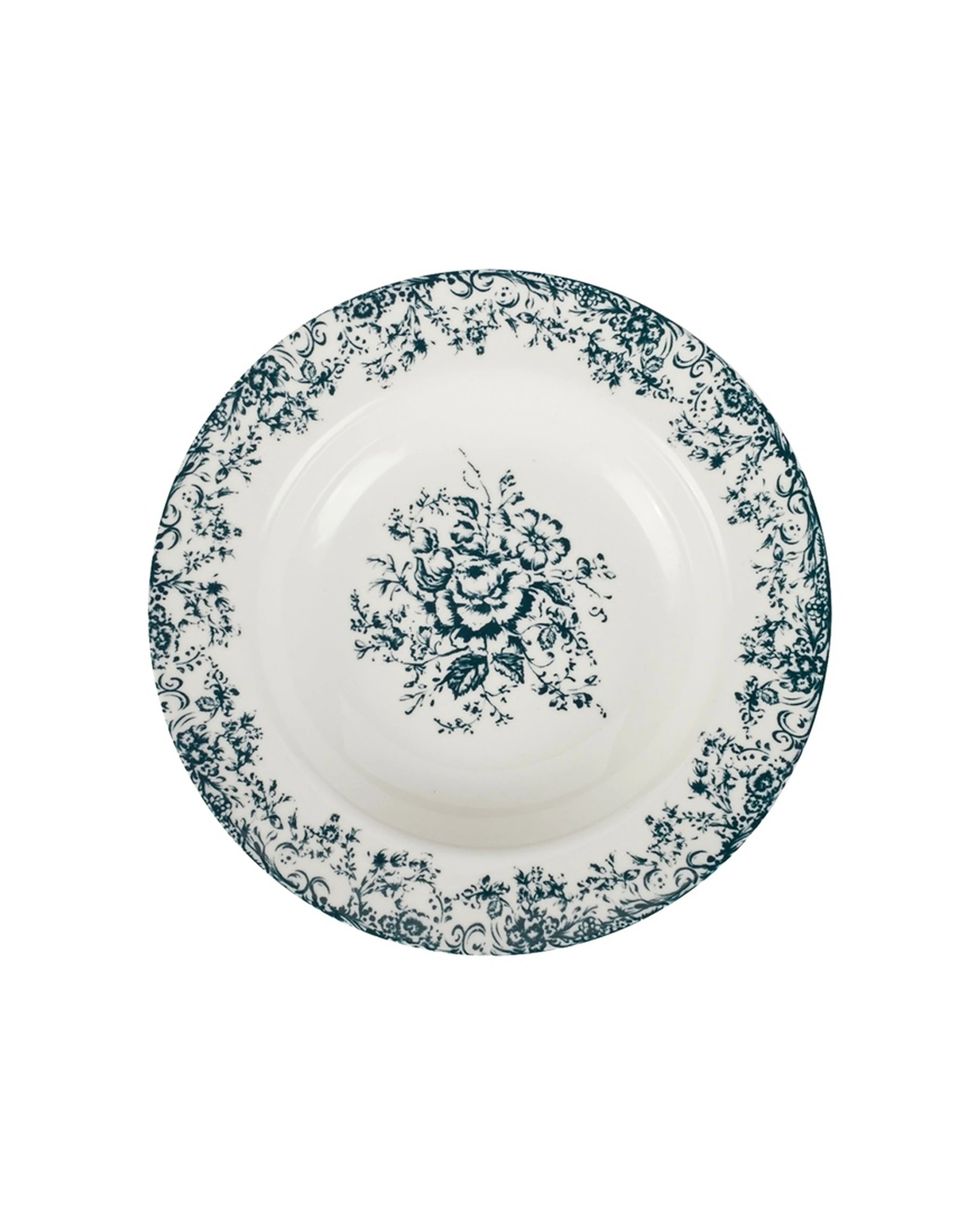 2 Casa Domani 4PK Rosetta Rim Soup Bowl Porcelain Set 23cm - Blue, 2 of 4