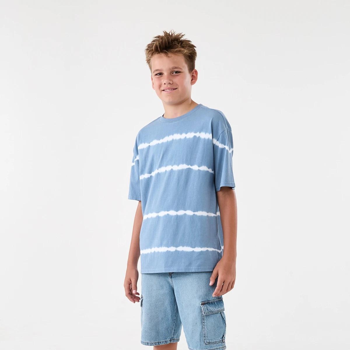 1 Short Sleeve Oversized Graphic T-shirt Steel Blue, 1 of 8