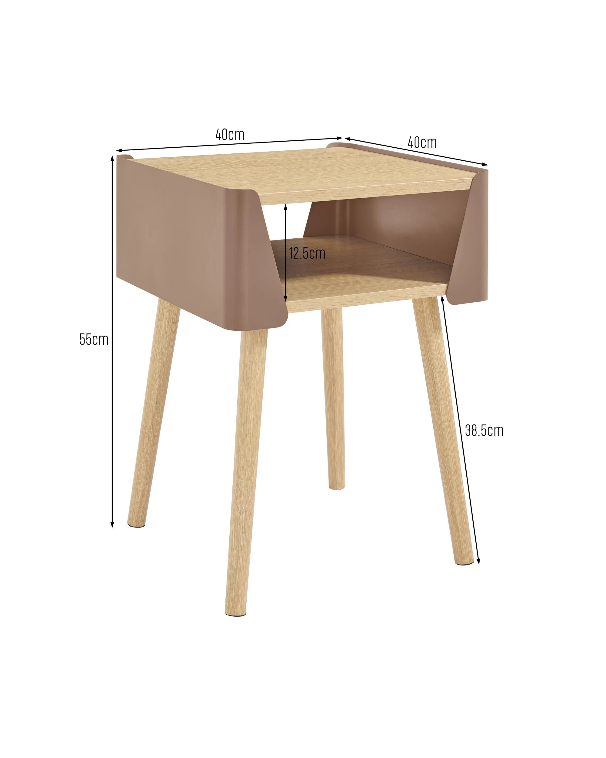 9 Kodu Side Table Bedside Shelf Square - Brown, 9 of 9