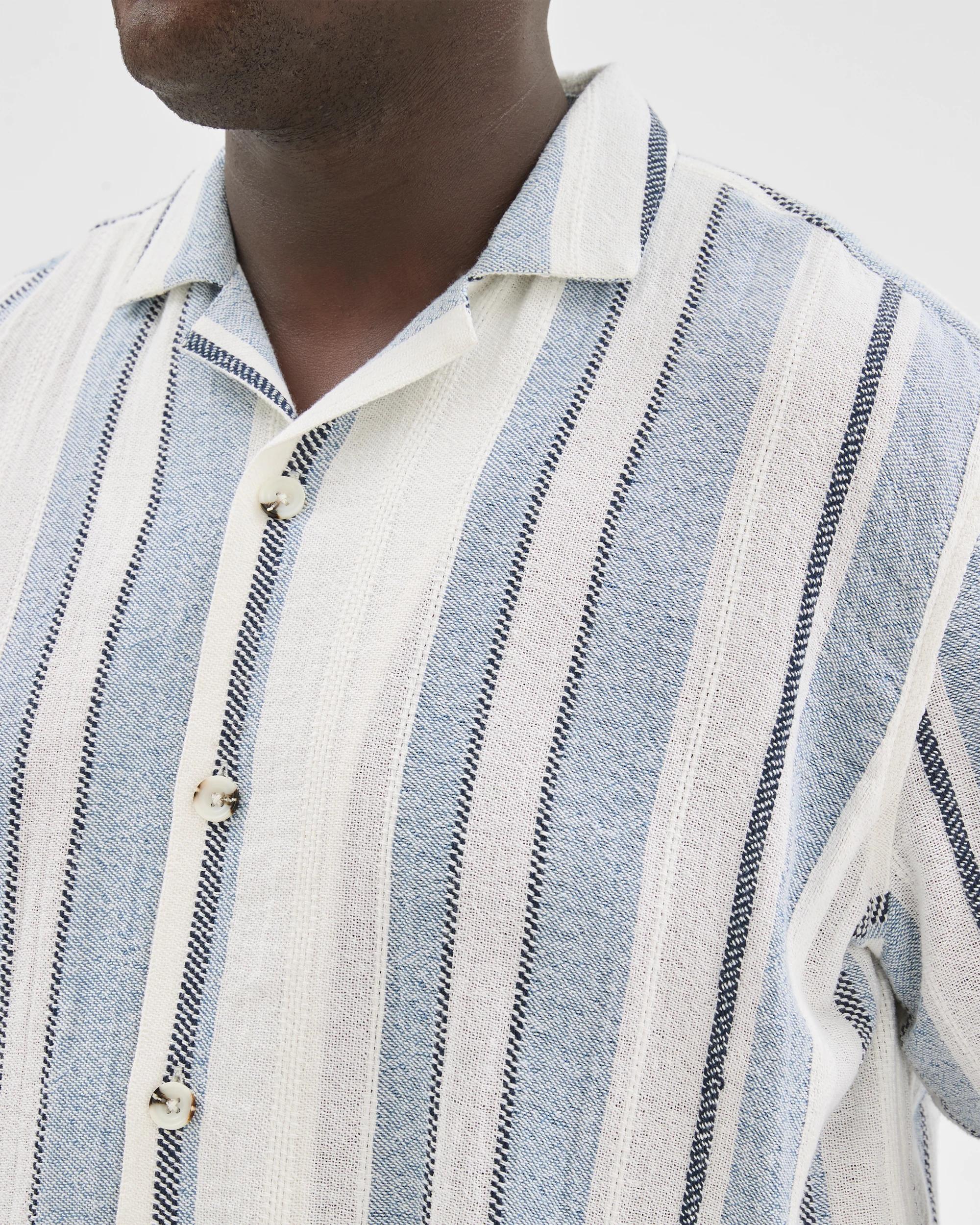 3 Target Man Plus Size Short Sleeve Textured Shirt BLUE, 3 of 7