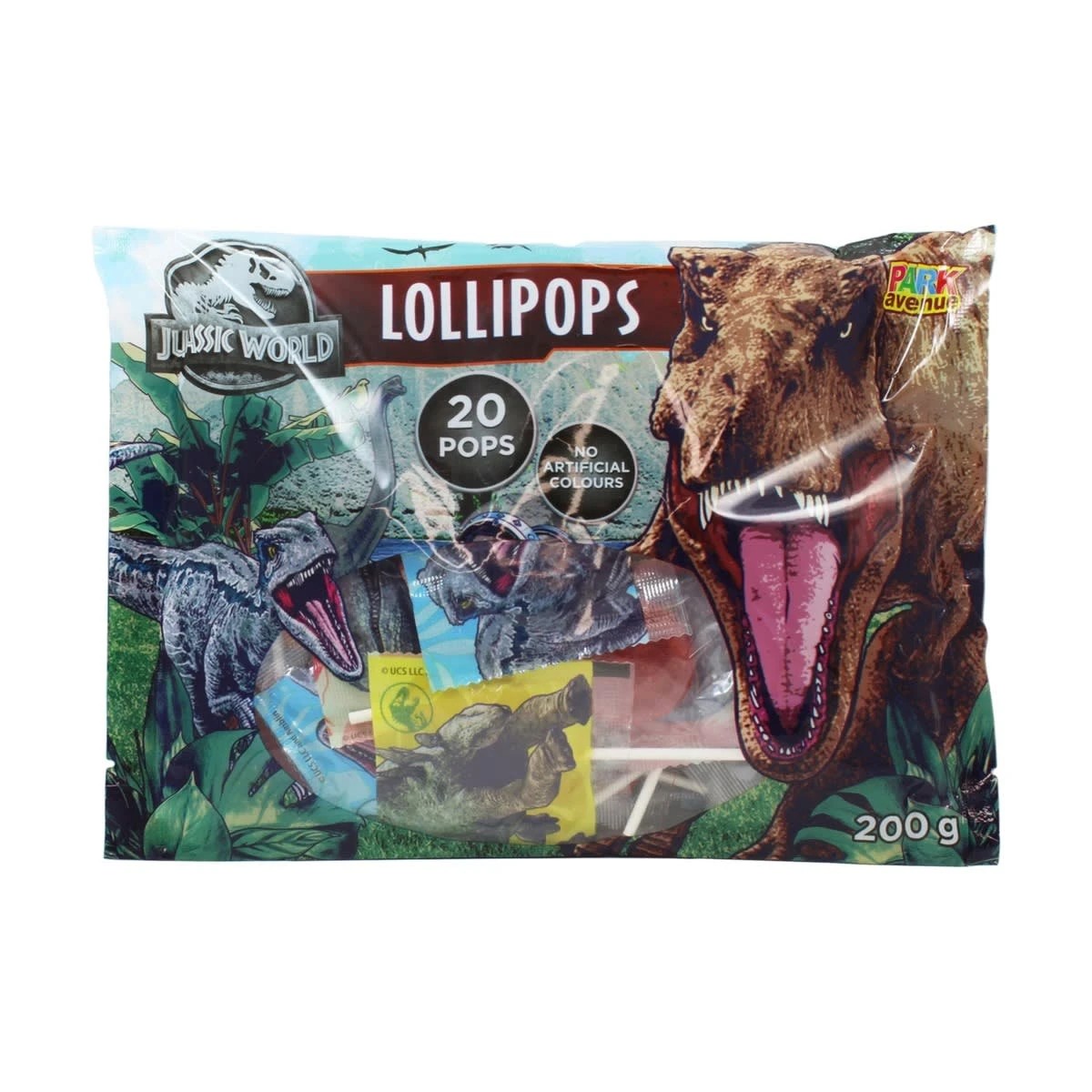 1 20 Pack Park Avenue Jurassic World Lollipops 200g