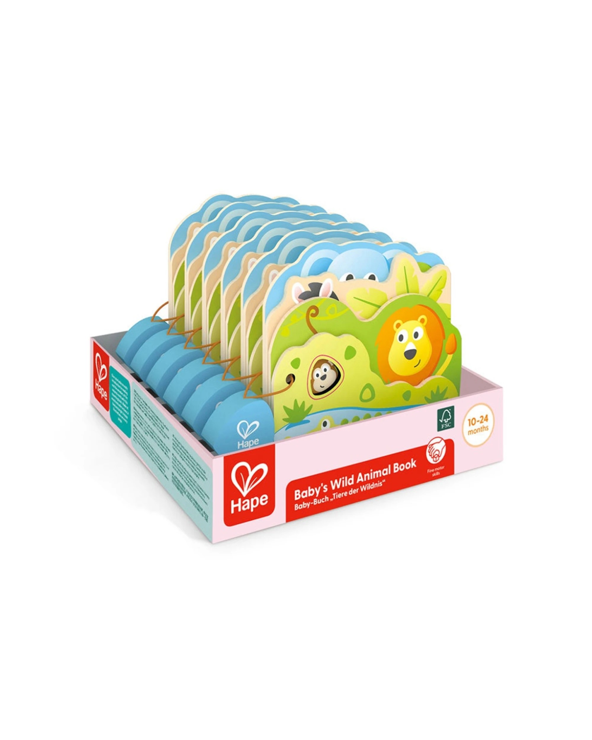 2 Hape Baby's Wild Animal Wooden Book Safe To Chew 16x12.5cm For Toddlers - Multi, 2 of 4