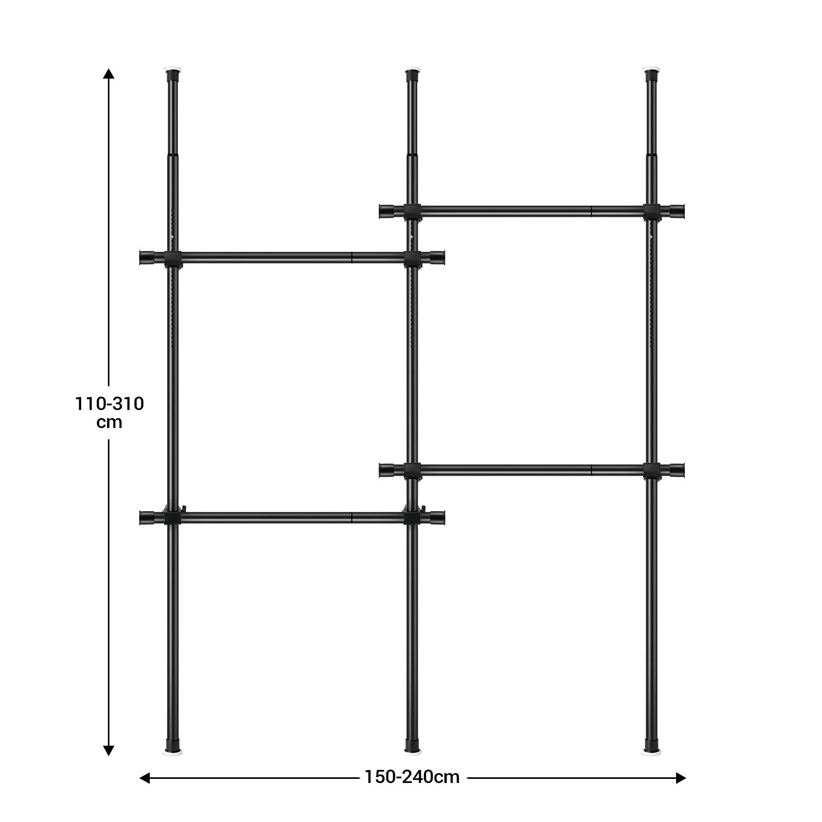 Ausway Floor-to-Ceiling Clothes Rack Adjustable Walk-In Wardrobe ...