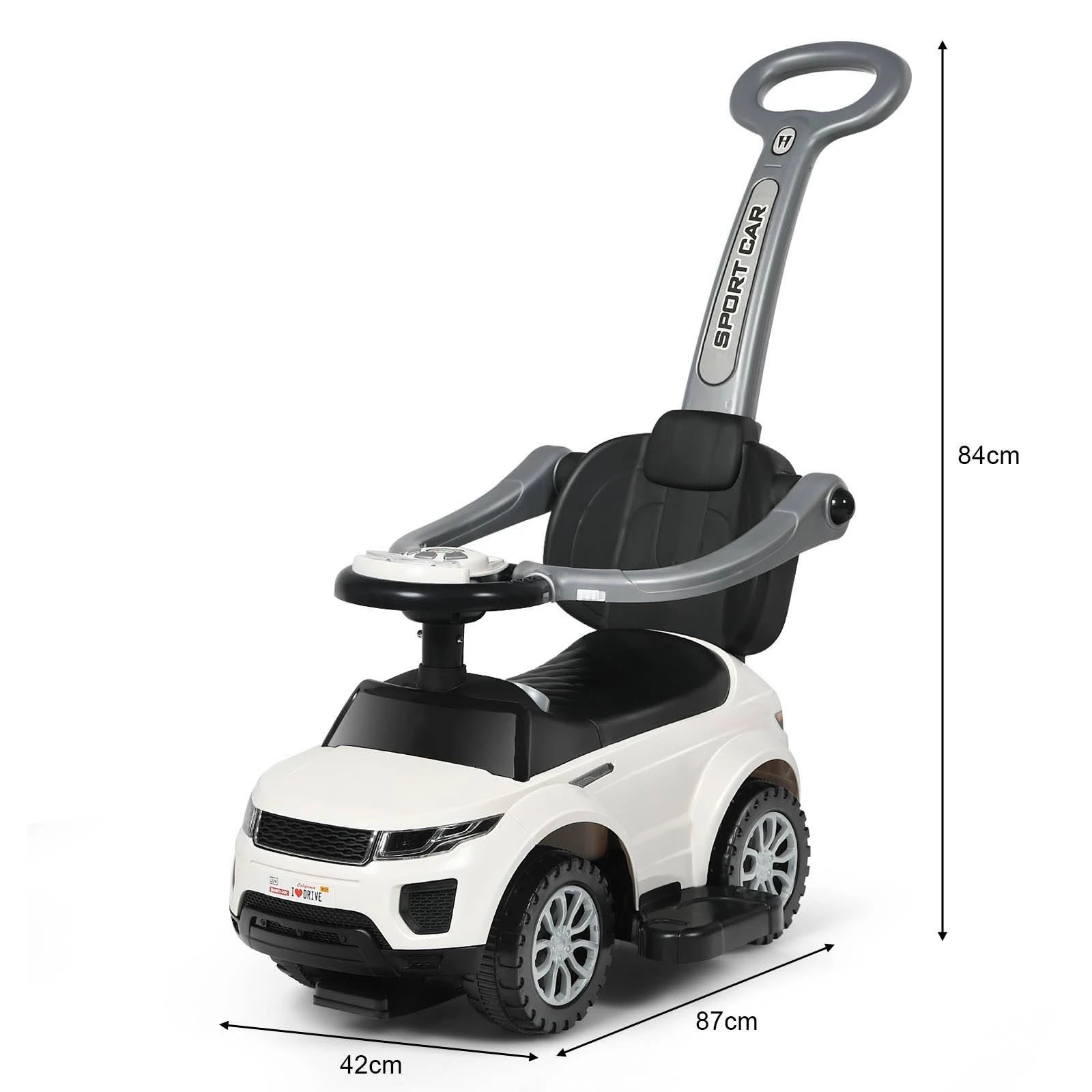 4 Costway Kids Ride On Push Car Sliding Car Toy - White, 4 of 5