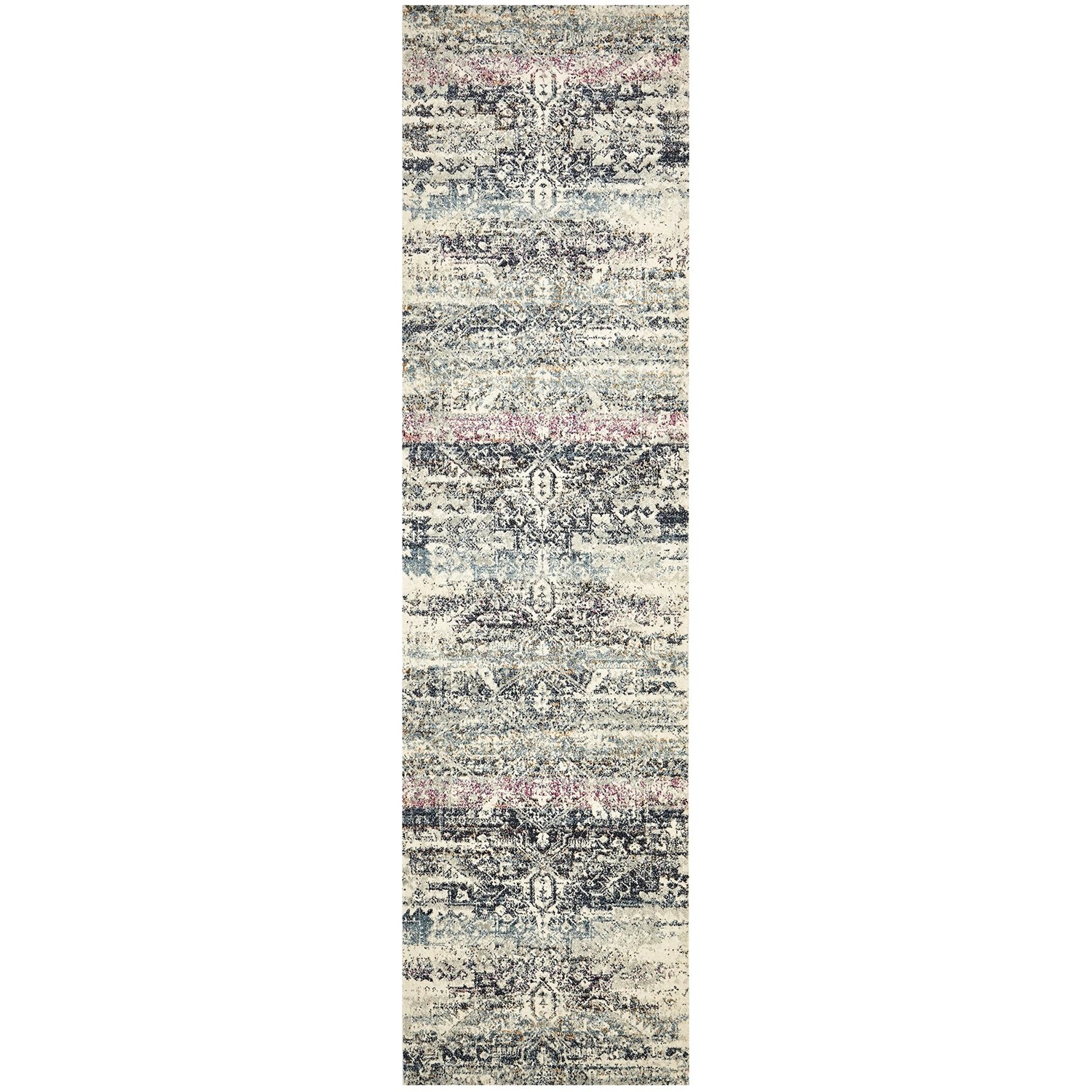 2 Common Ground Rugs Gallery 865 300x80cm - Medium Runner Power Loomed Pet Friendly Rug - Blue, 2 of 7