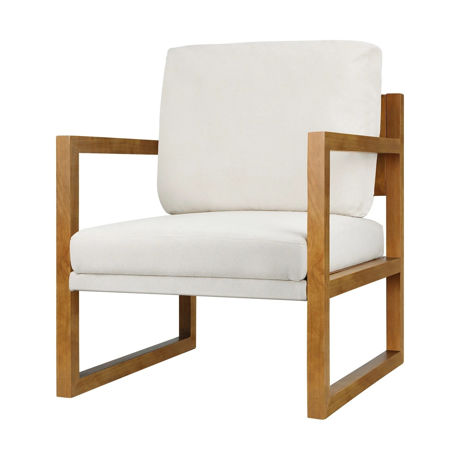 7 Oikiture 2x Armchair Lounge Sofa Chair Fabric Accent Chair Tub Armchairs Couches - Beige, 7 of 10
