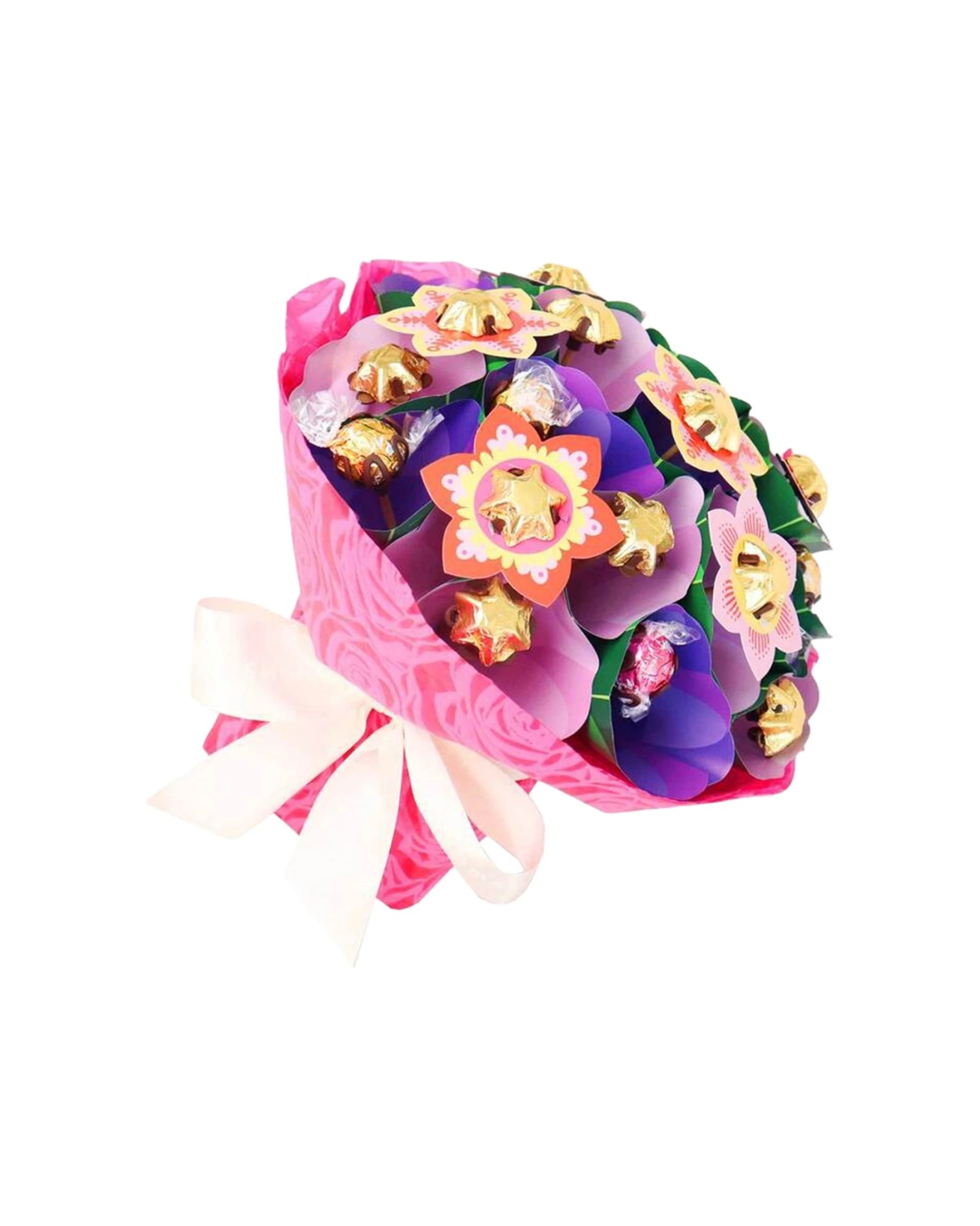 1 Edible Blooms Bright Flower Bouquet Medium Milk Chocolates Lindt Balls Gift - Multi, 1 of 4