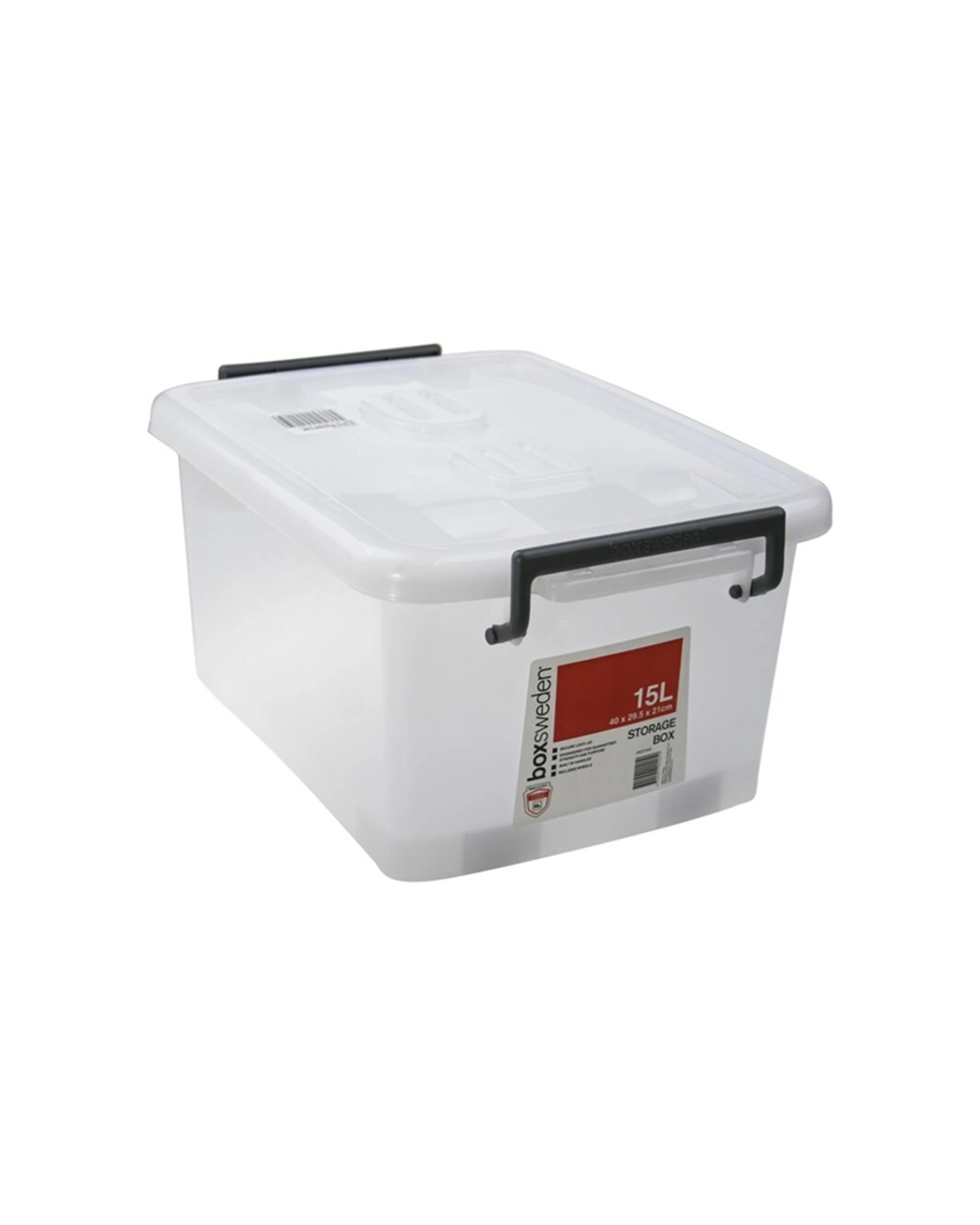 3 Boxsweden Heavy Duty 15l Storage Box With Lock Lid And Wheels Case
 - White, 3 of 3