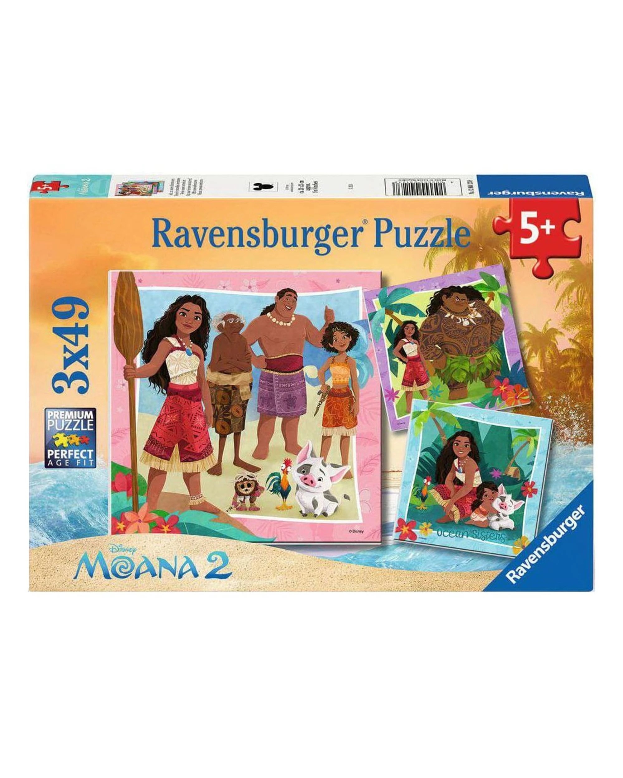 1 Ravensburger Disney Moana 2 3x49 Piece Jigsaw Puzzle, 1 of 4