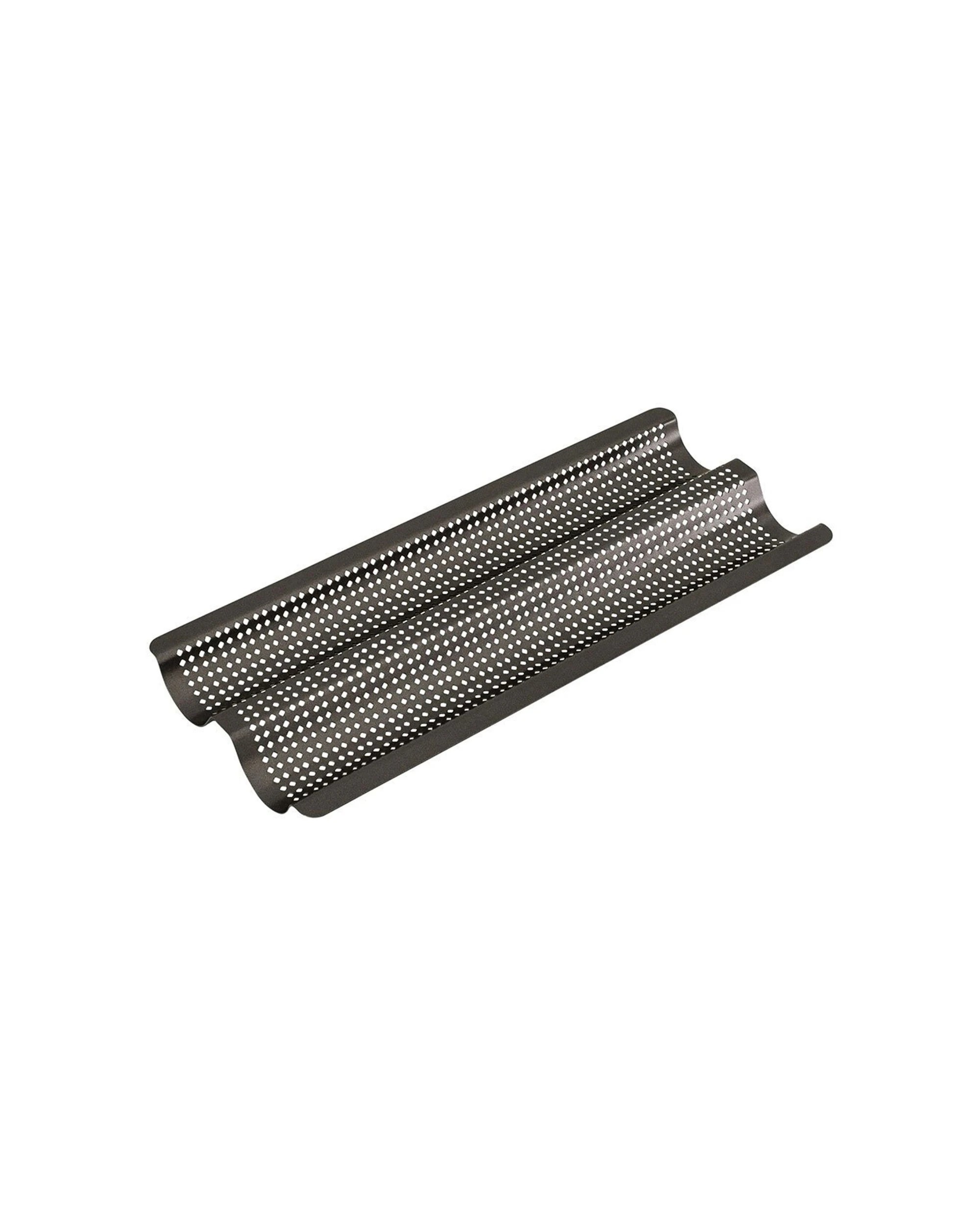2 Bakemaster Perfect Crust 39x16cm Baguette Tray Perforated Double Non-stick - Grey, 2 of 3