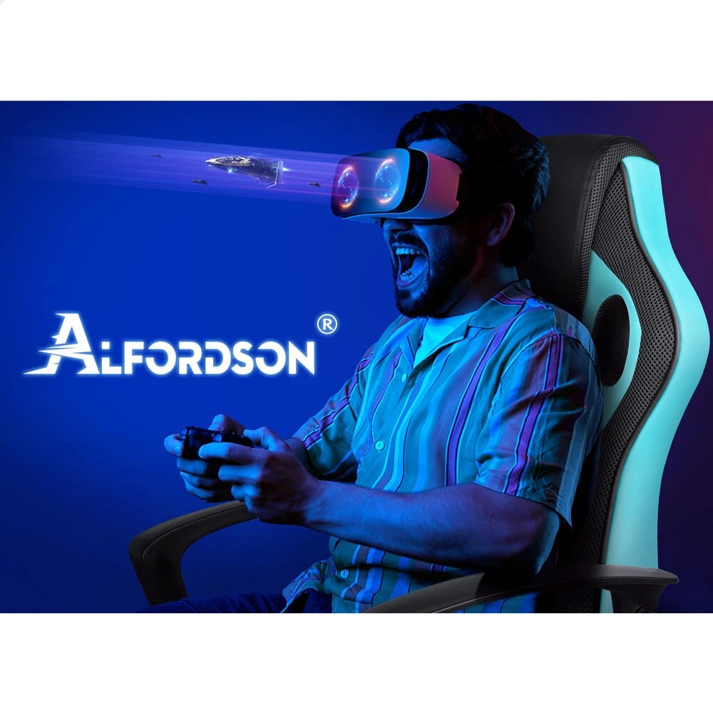 8 Alfordson Gaming Chair Racing Office Executive Computer Seat Work - Cyan, 8 of 9