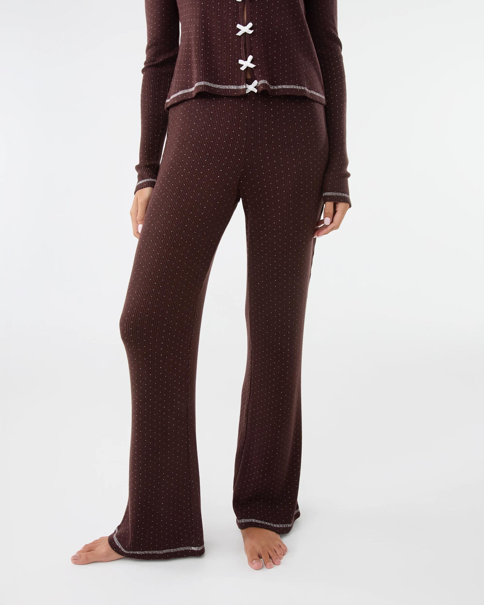 1 Brushed Rib Pants Spot Choc, 1 of 6