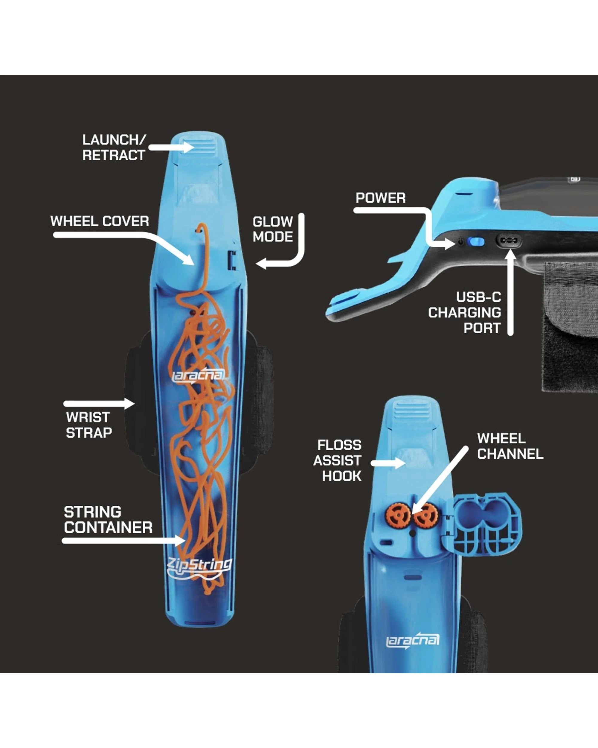 3 ZipString Aracna Glow-in-the-Dark Webshooter Edition, 3 of 7