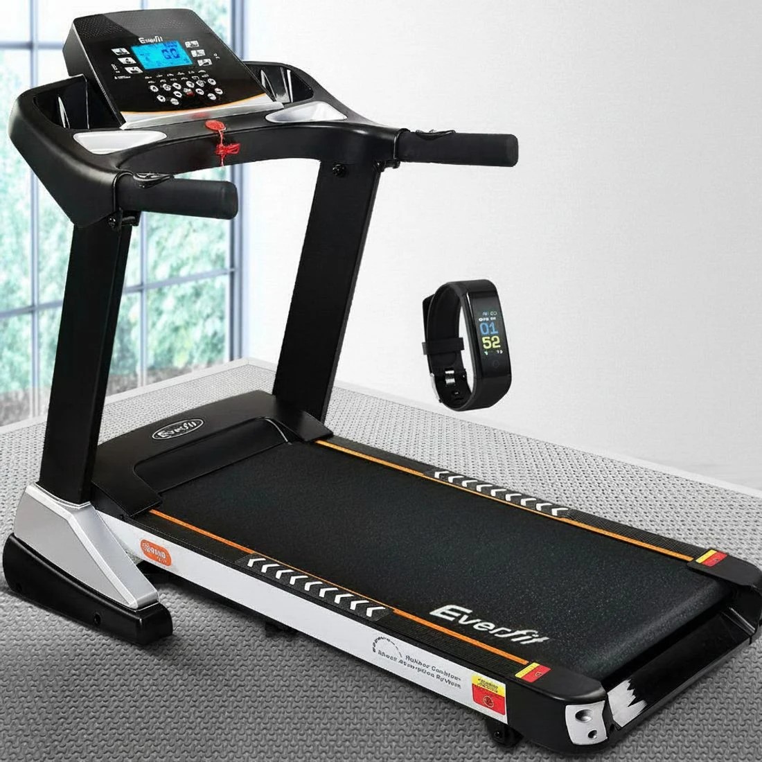 8 Everfit Treadmill Electric Auto Incline Spring Home Gym Fitness Exercise - Black, 8 of 8
