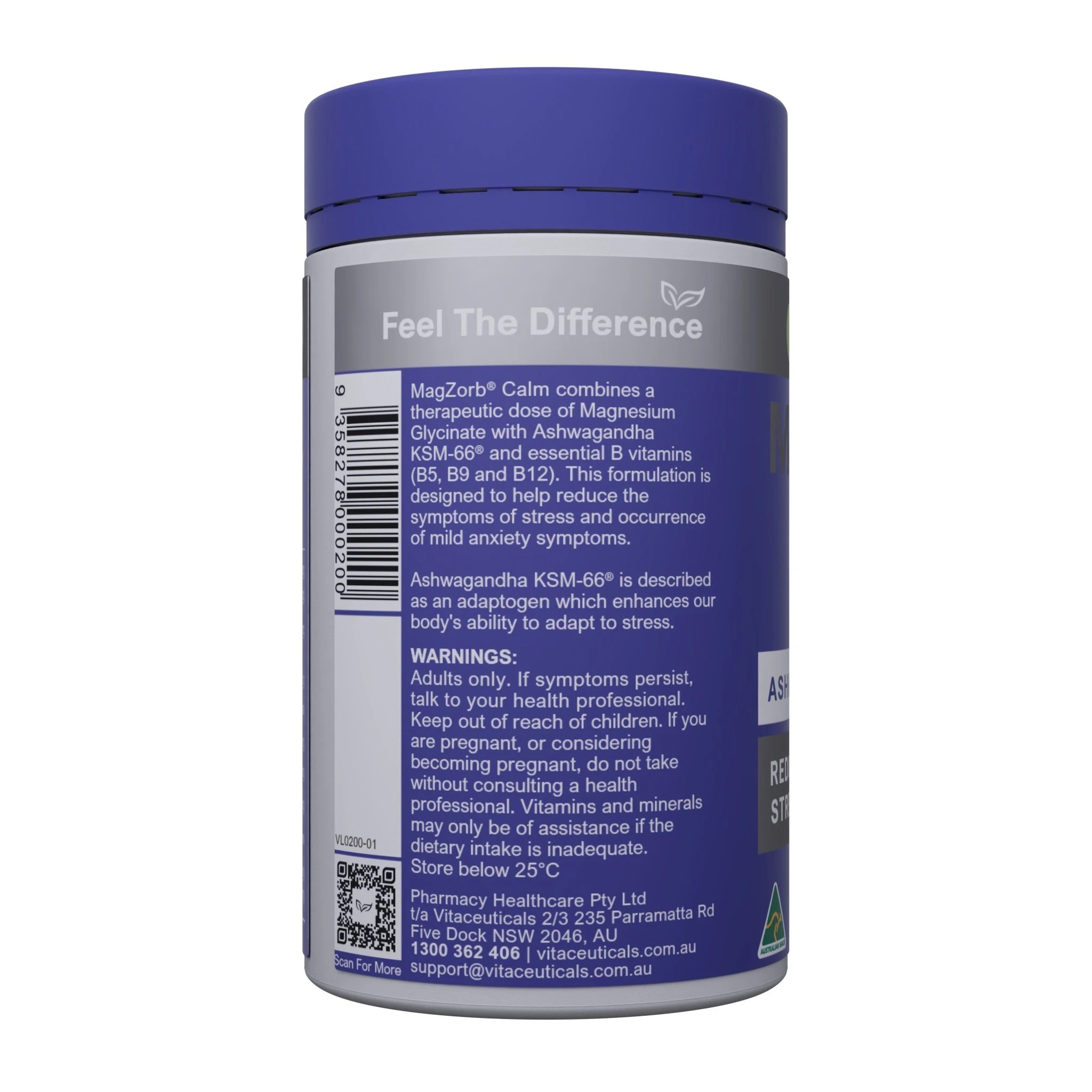 2 Vitaceuticals 60pc MagZorb Calm KSM-66 Ashwaganda Stress & Anxiety Support Tablets, 2 of 3