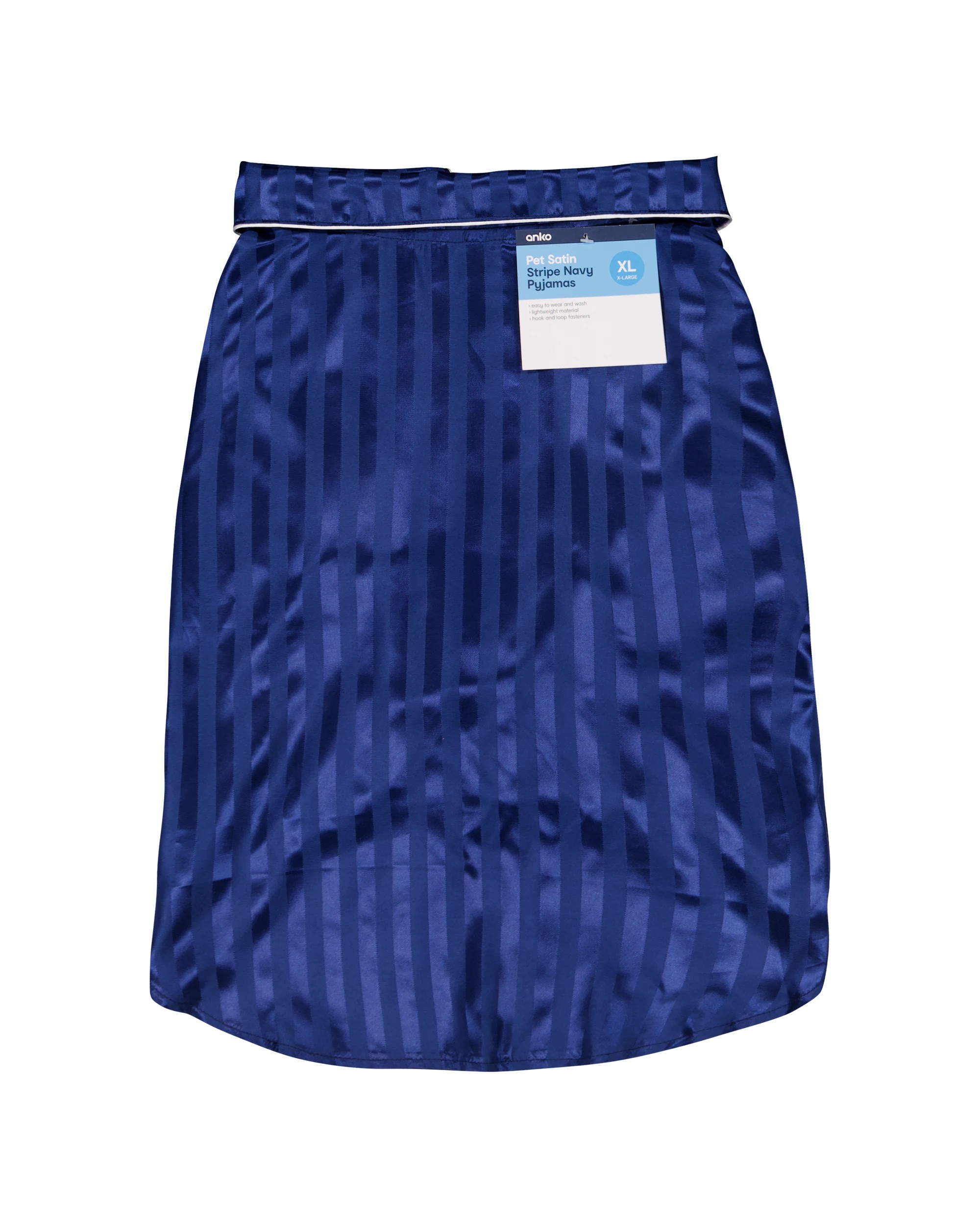 9 Pet Satin Stripe Pyjamas - Extra Large, Navy, 9 of 9