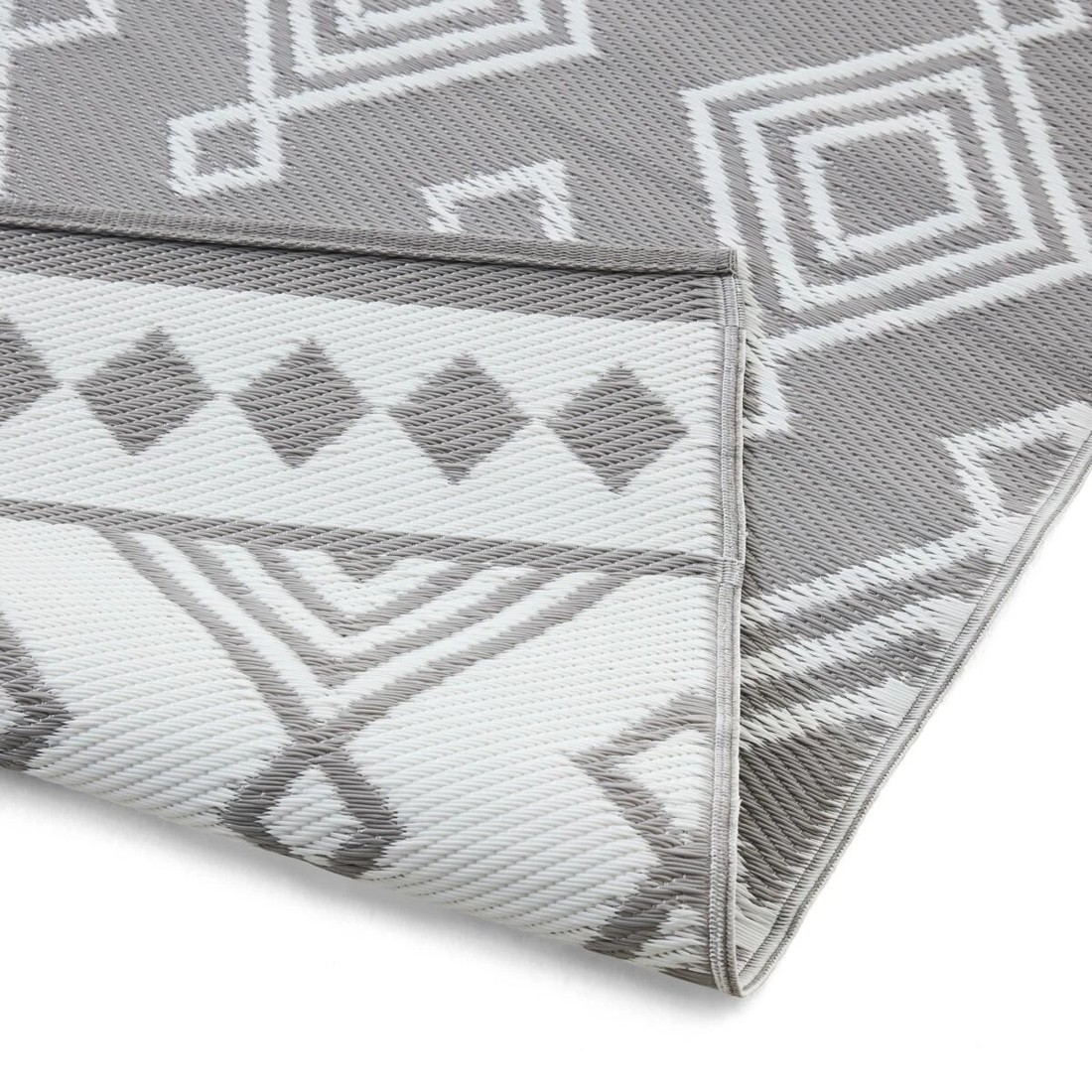 4 Geometric Outdoor Rug - Grey - 270cm x 180cm, 4 of 4